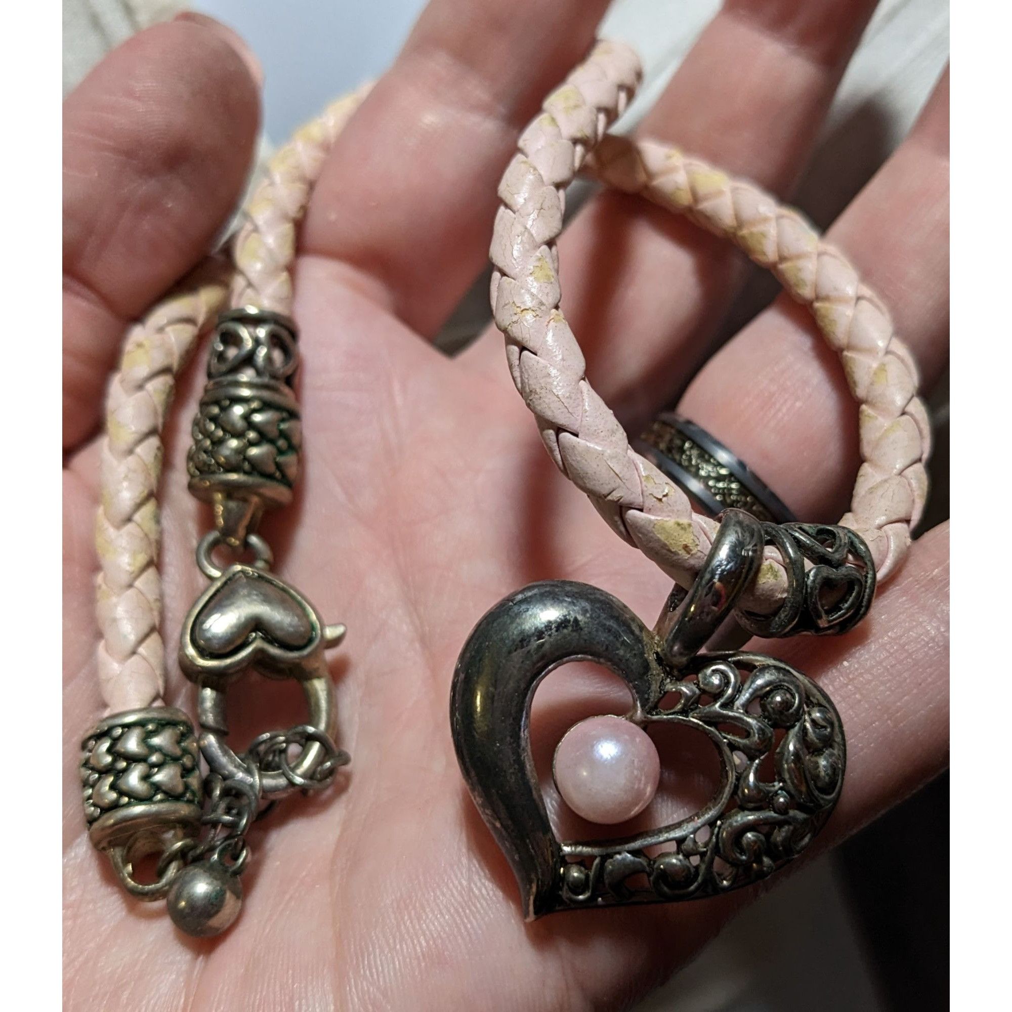 Other Pink Pearl Heart Necklace Size ONE SIZE - 6 Thumbnail