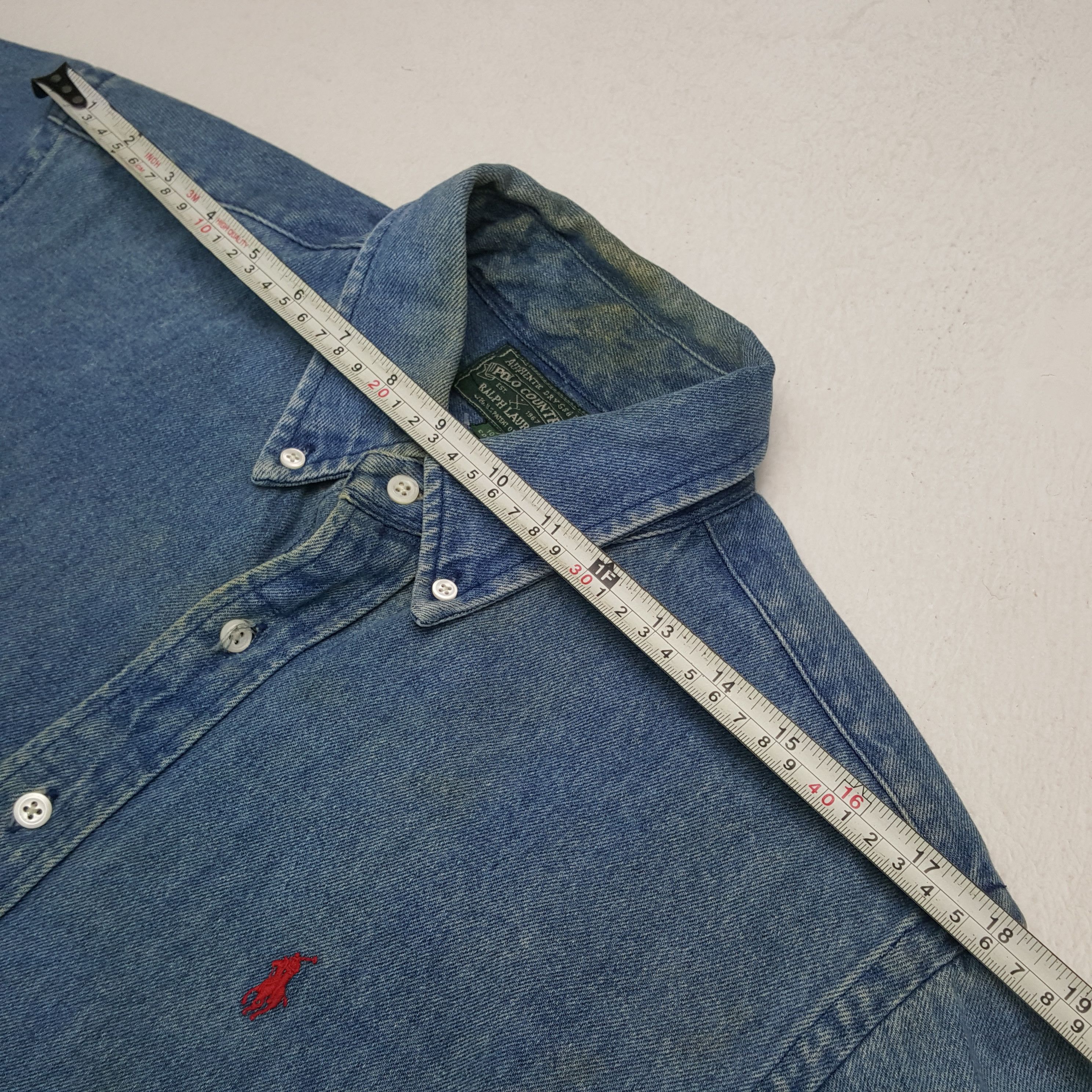 Polo Ralph Lauren × Vintage Vintage Polo by Ralph Lauren Brand Denim Shirts C294N5 Size US XL / EU 56 / 4 - 5 Thumbnail