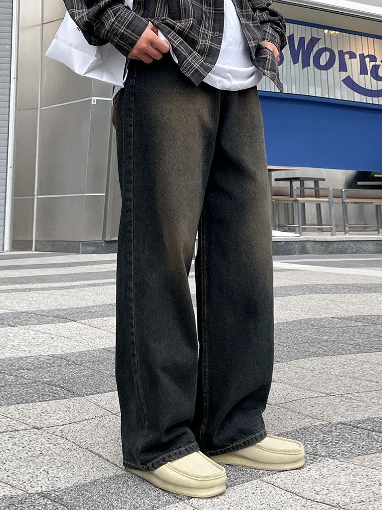 Japanese Brand × Jean Retro loose wide leg straight leg jeans Size US 34 / EU 50 - 1 Thumbnail