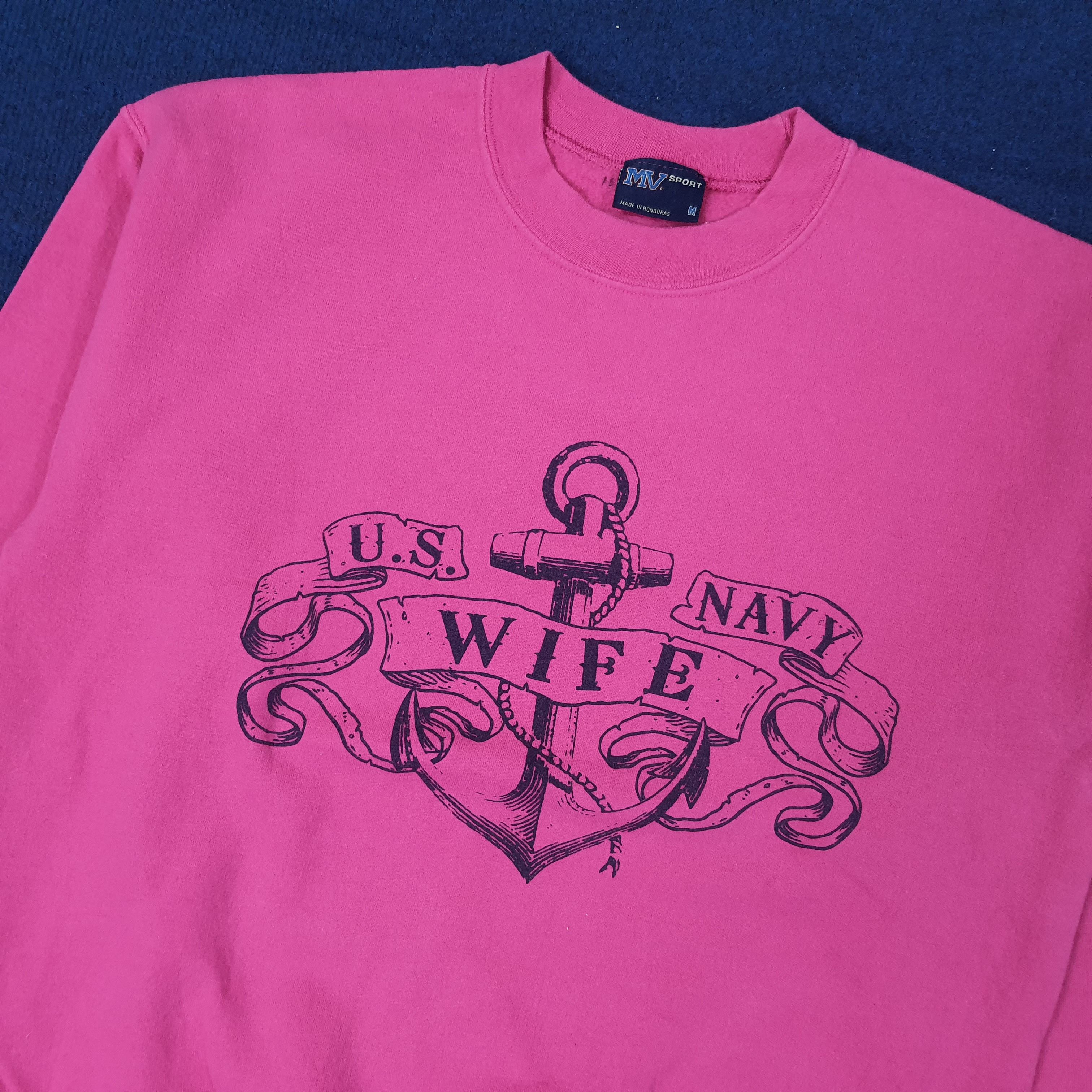 Vintage Vintage U.S Navy Wife Sweatshirt C226N13 Size US M / EU 48-50 / 2 - 2 Thumbnail