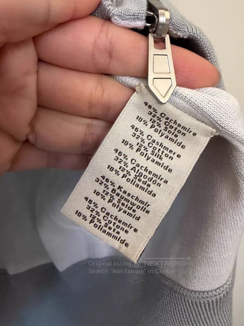 Hermes Hermes Blue-Grey Cashmere and Silk Hooded Sweatshirt with Size US XL / EU 56 / 4 - 8 Thumbnail