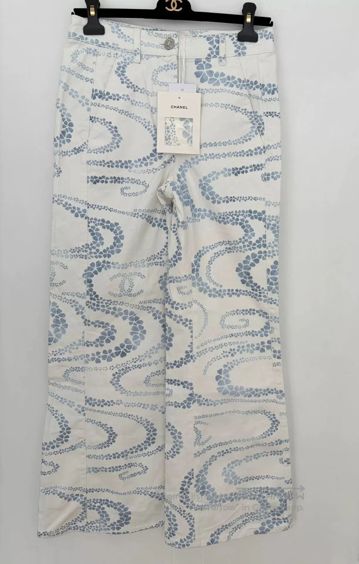 Chanel Chanel 25M Cocobeach White Print Jeans. Size US 36 / EU 52 - 1 Thumbnail