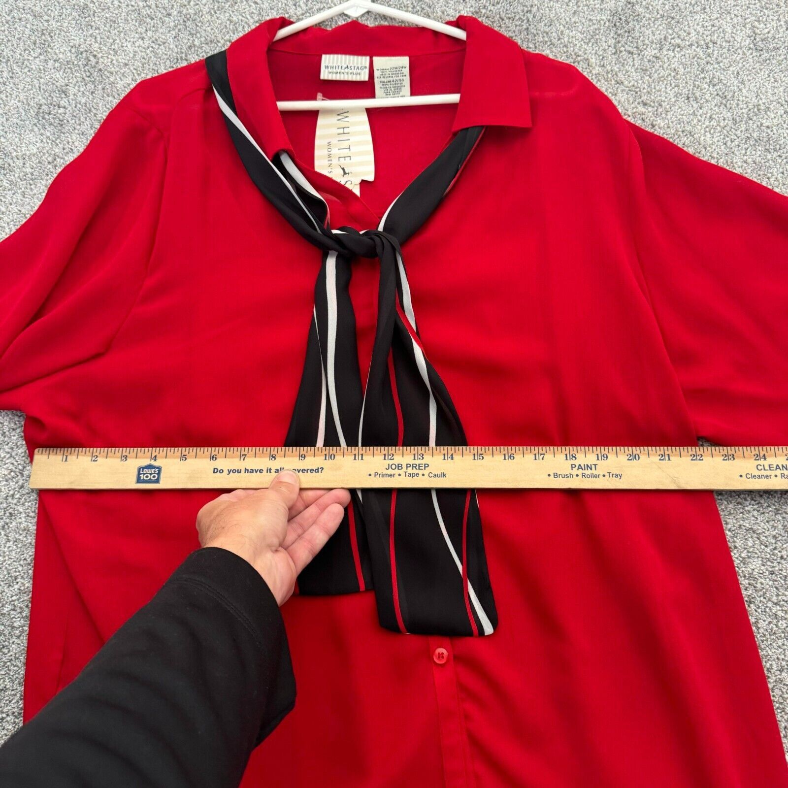 Other Vintage 90s 70s Blouse Necktie Scarf Womens Plus 22W/24W Size 4XL / US 24-26 - 10 Thumbnail