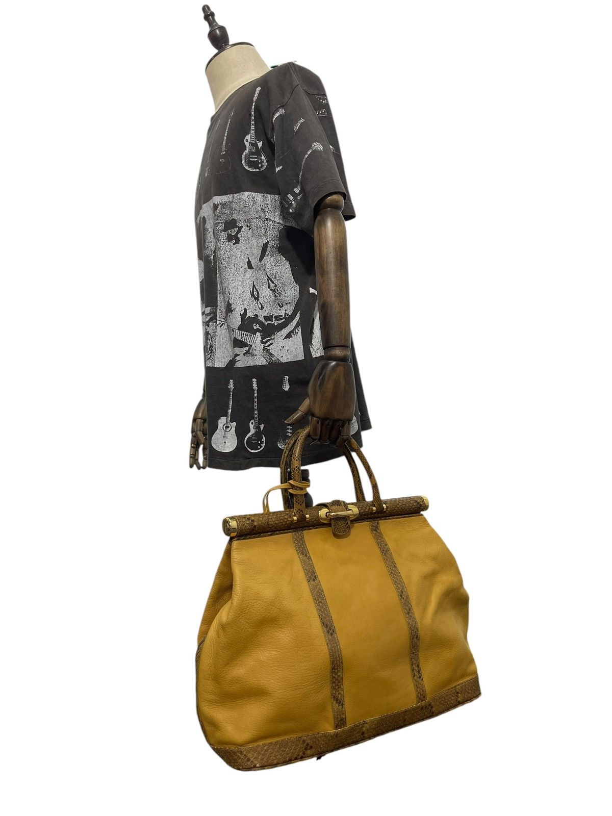 Genuine Leather Full Leather Python Vtg Elegance Italy Hand Bag 1🟩0 Size ONE SIZE - 1 Thumbnail