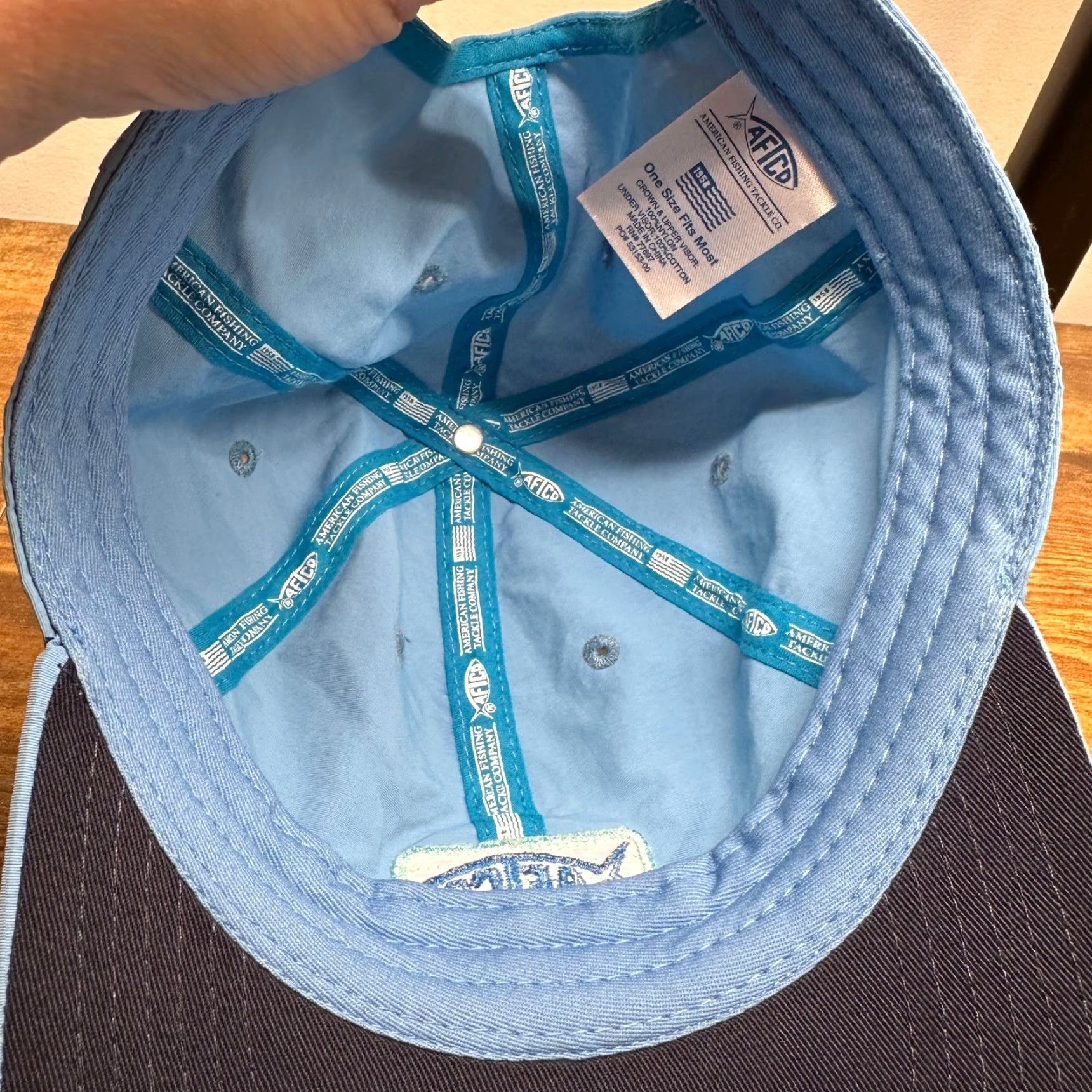 CO AFTCO Baseball Cap Nylon Blue Adjustable Logo Patch Men Hat Cap Size ONE SIZE - 7 Thumbnail