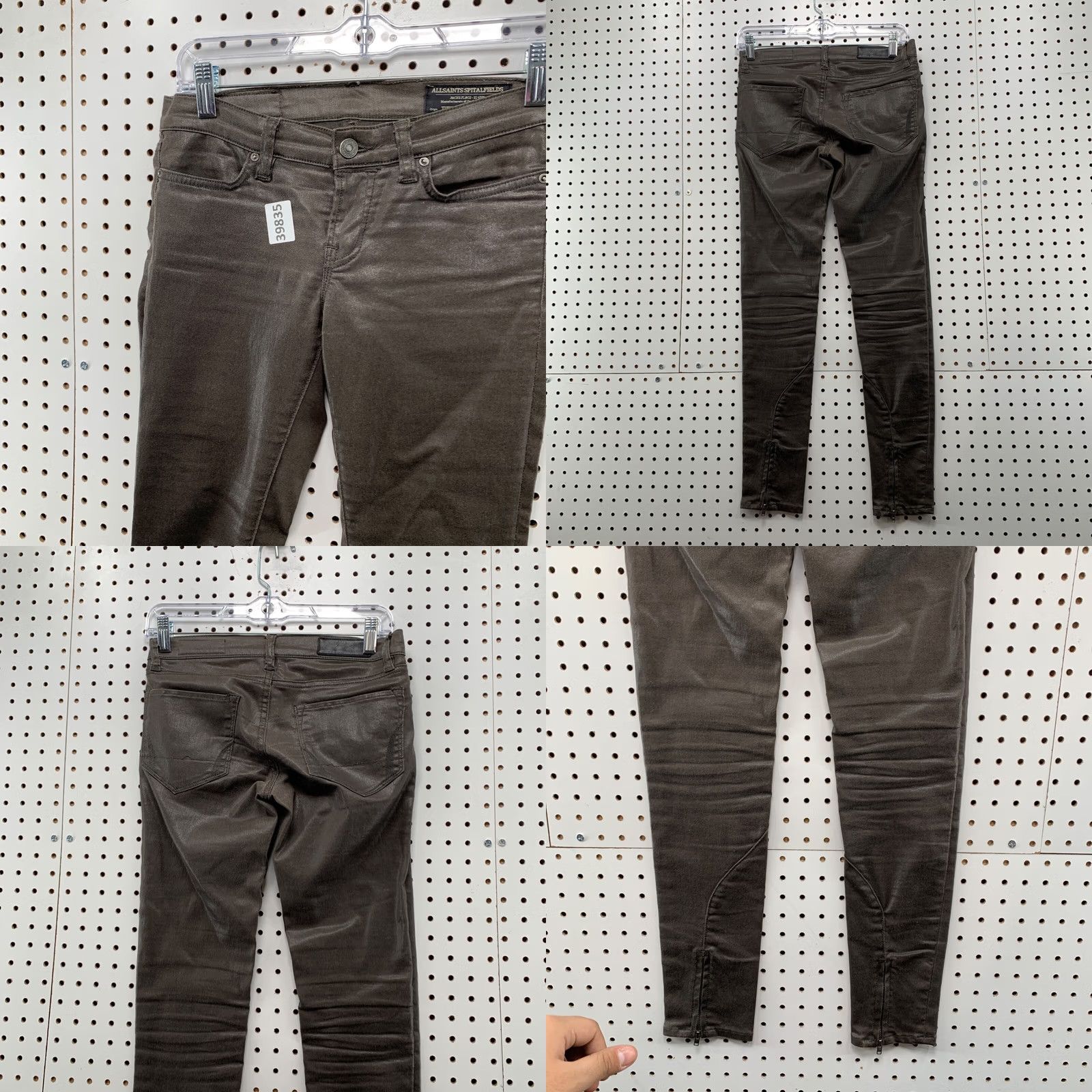 Allsaints AllSaints Spitalfields Jeans Women Size 26 Brown Waxed Skinny Fit 28x28.5 Denim Size 26" / US 2 / IT 38 - 8 Thumbnail