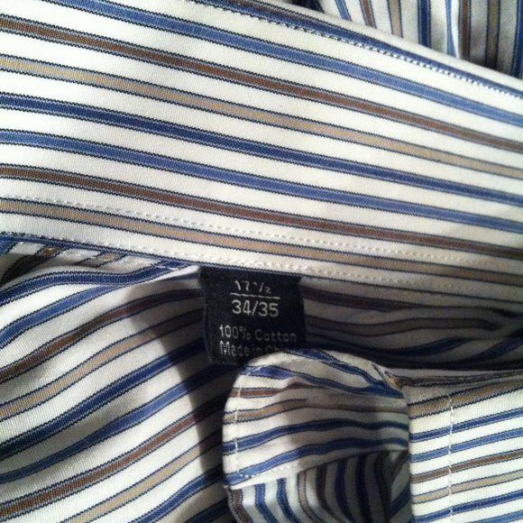 David Donahue DAVID DONAHUE MEN'S 100%COTTON DRESS SHIRT SIZE: 17.5/34-35 Size US XL / EU 56 / 4 - 8 Thumbnail