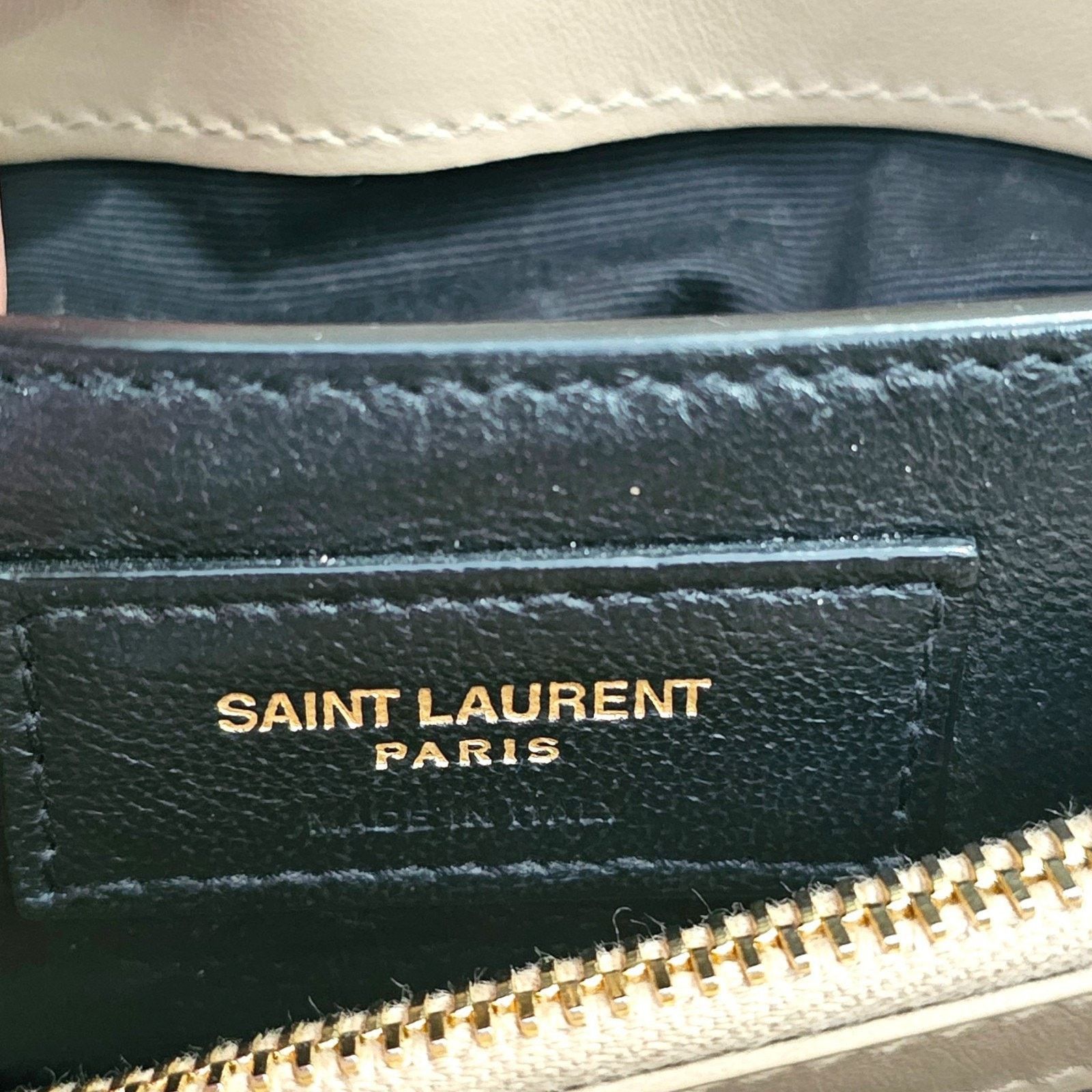 Saint Laurent Paris YSL Loulou Medium Shoulder Bag Leather Chain Bag Beige $3200 Size ONE SIZE - 8 Thumbnail