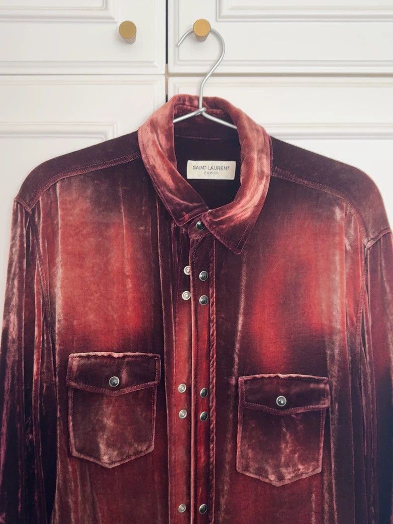 Saint Laurent Paris saint laurent velvet shirt in size medium-2507 Size US M / EU 48-50 / 2 - 8 Thumbnail