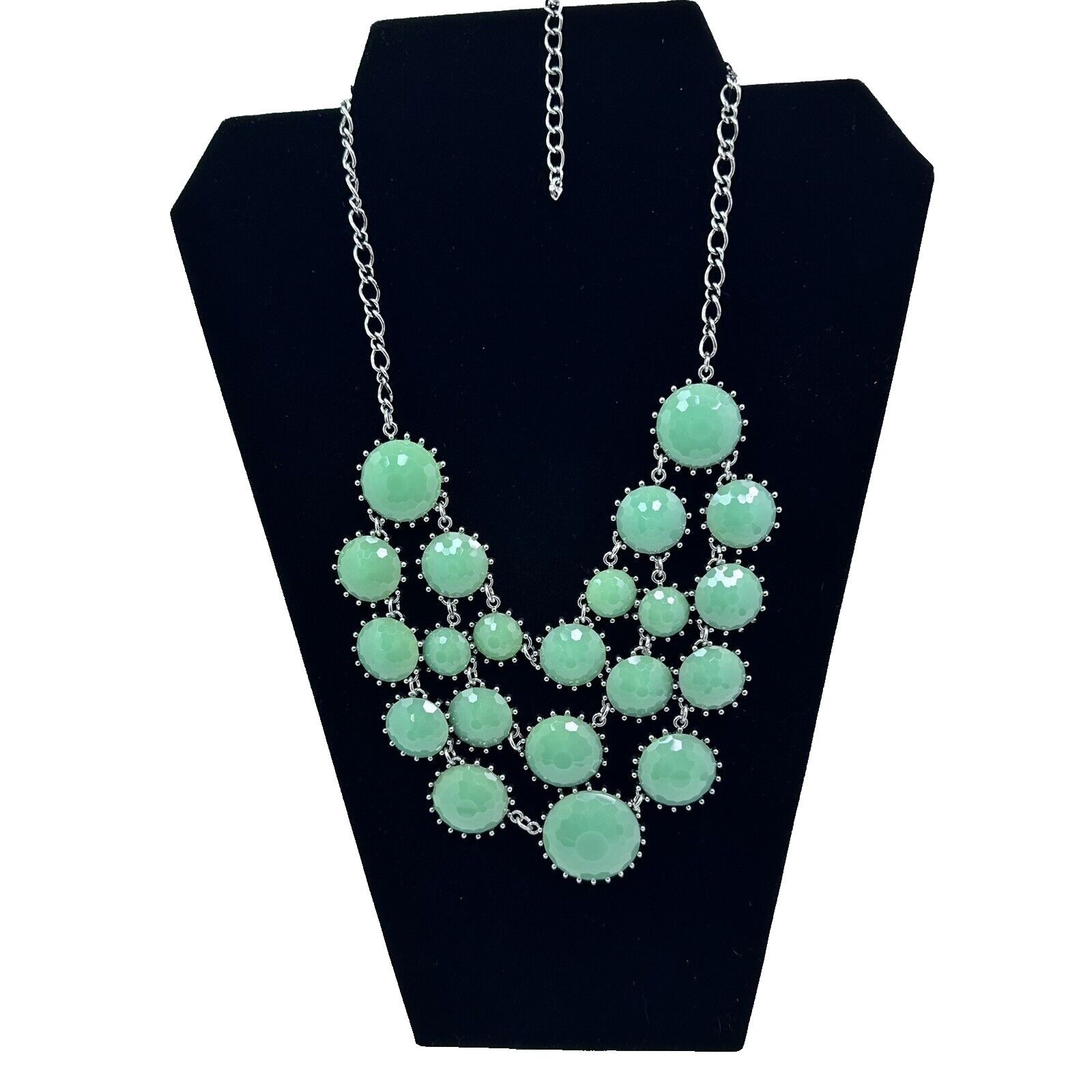 Unknown London Chunky Statement Mint Green Silver Tone Chain Necklace mcm Size ONE SIZE - 1 Thumbnail