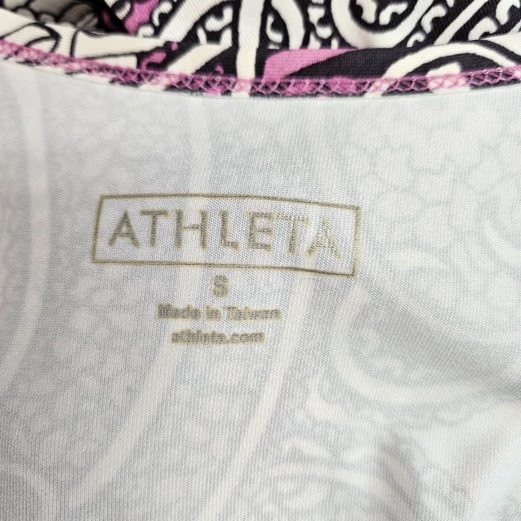 Athleta Athleta Womens Wrap Dress Sz Small Purple White Paisley Short Sleeve Size 28" / US 6 / IT 42 - 6 Thumbnail