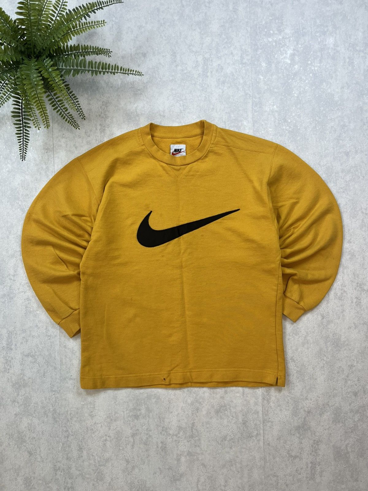 Nike × Vintage 90s Nike Big Central Swoosh Vintage Y2K Oversized Sweatshirt Size US M / EU 48-50 / 2 - 1 Thumbnail