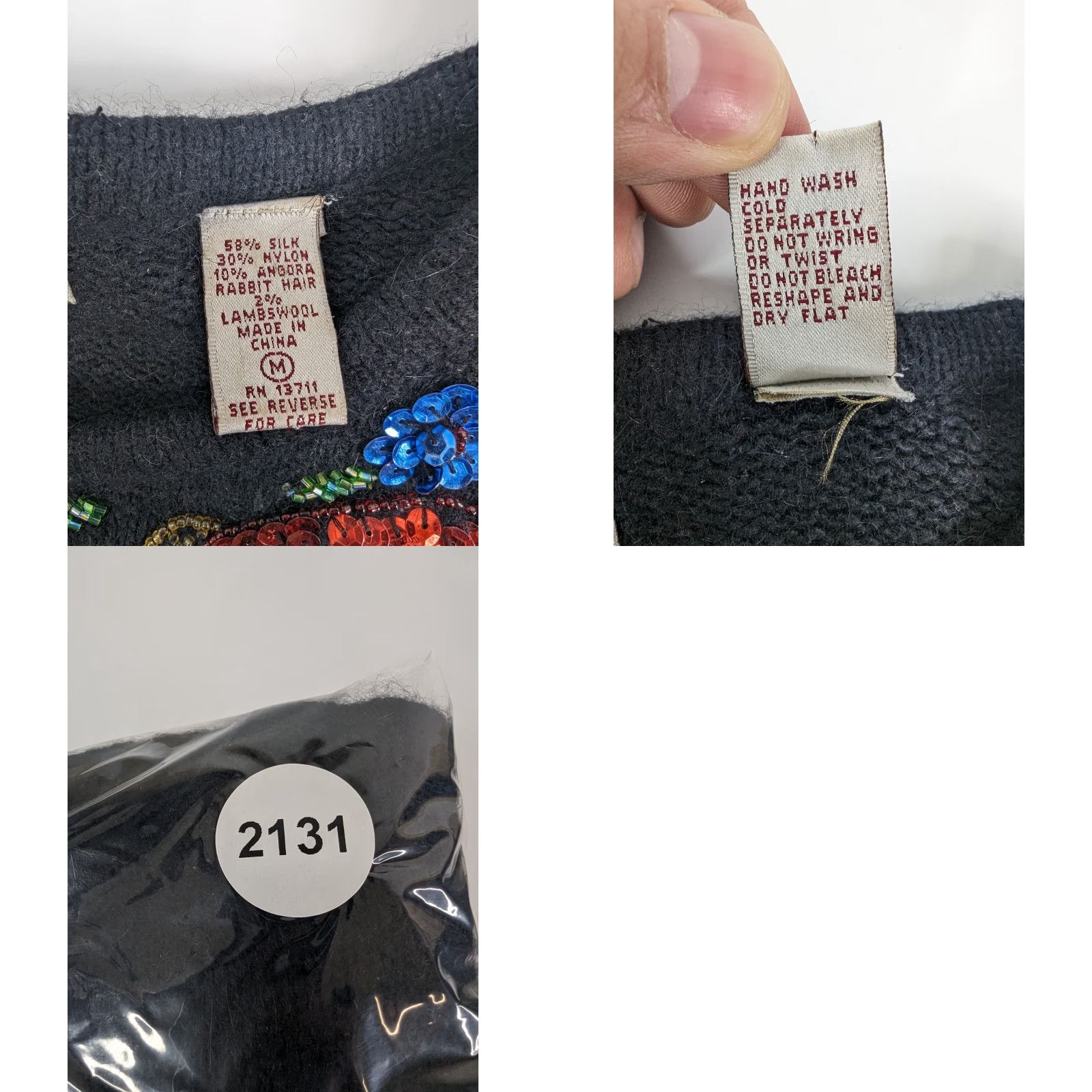 Vintage VINTAGE Karen Scott II Beaded Sequin Floral Sweater Silk Angora Blend Sz Medium Size M / US 6-8 / IT 42-44 - 8 Thumbnail