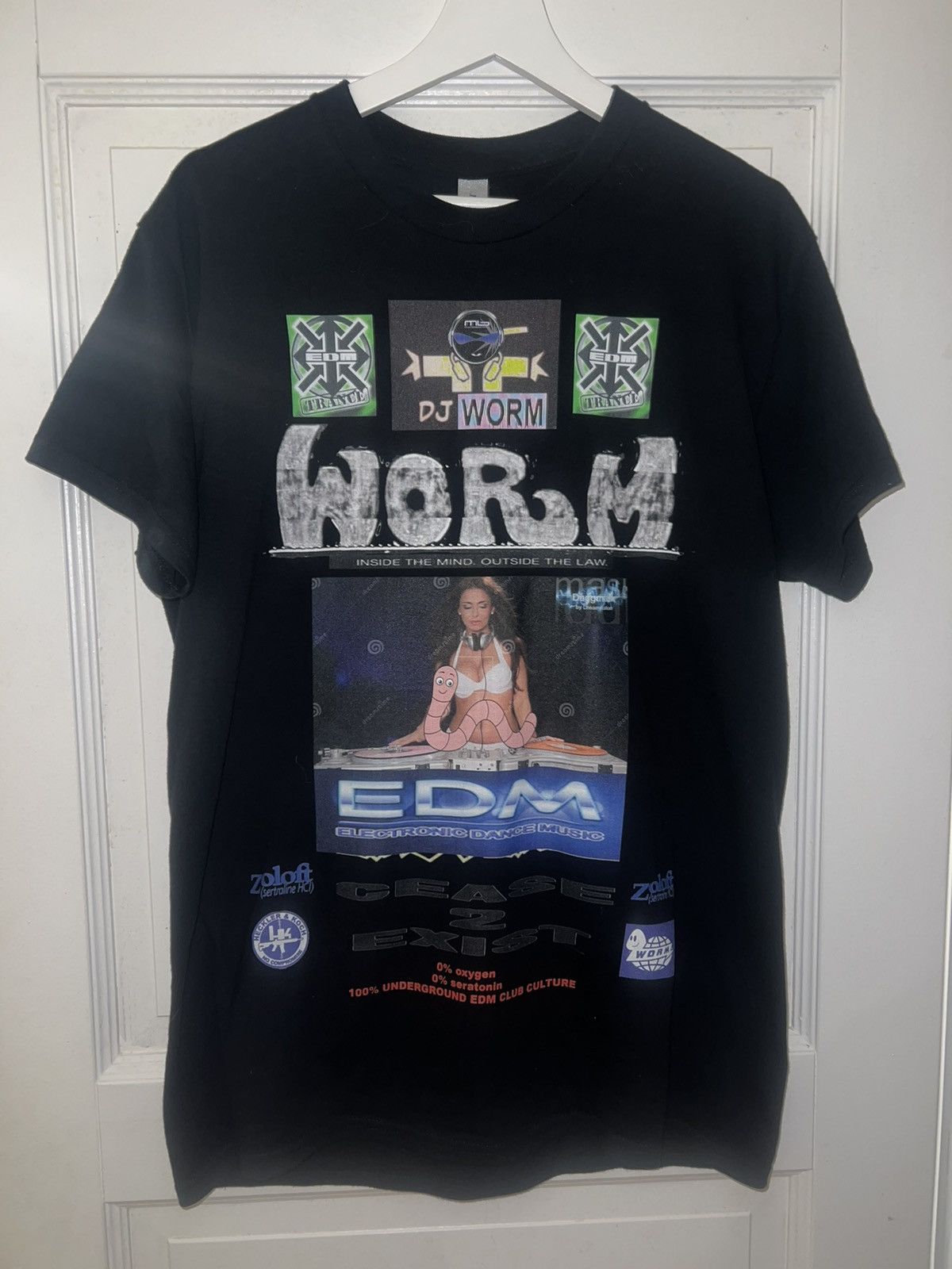 Drain Gang × Sad Boys Varg Cease 2 Exist DJ Worm tee | Grailed