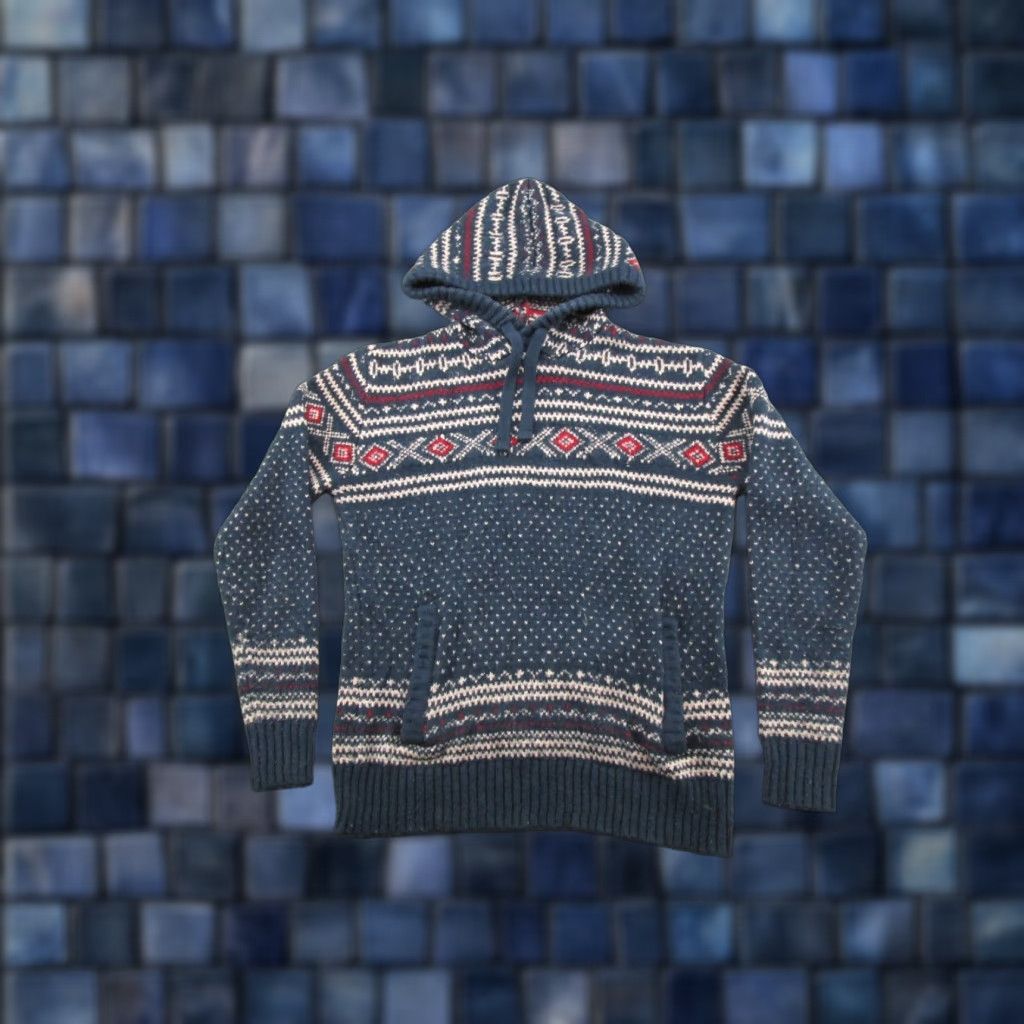 American Eagle Outfitters VTG American Eagle Outfitters Wool Blend Hoodie Sweater Geometric Nordic Drawstring Multicolor Long Sleeve Men L Hooded Pullover Winter Fall Size US L / EU 52-54 / 3 - 1 Thumbnail