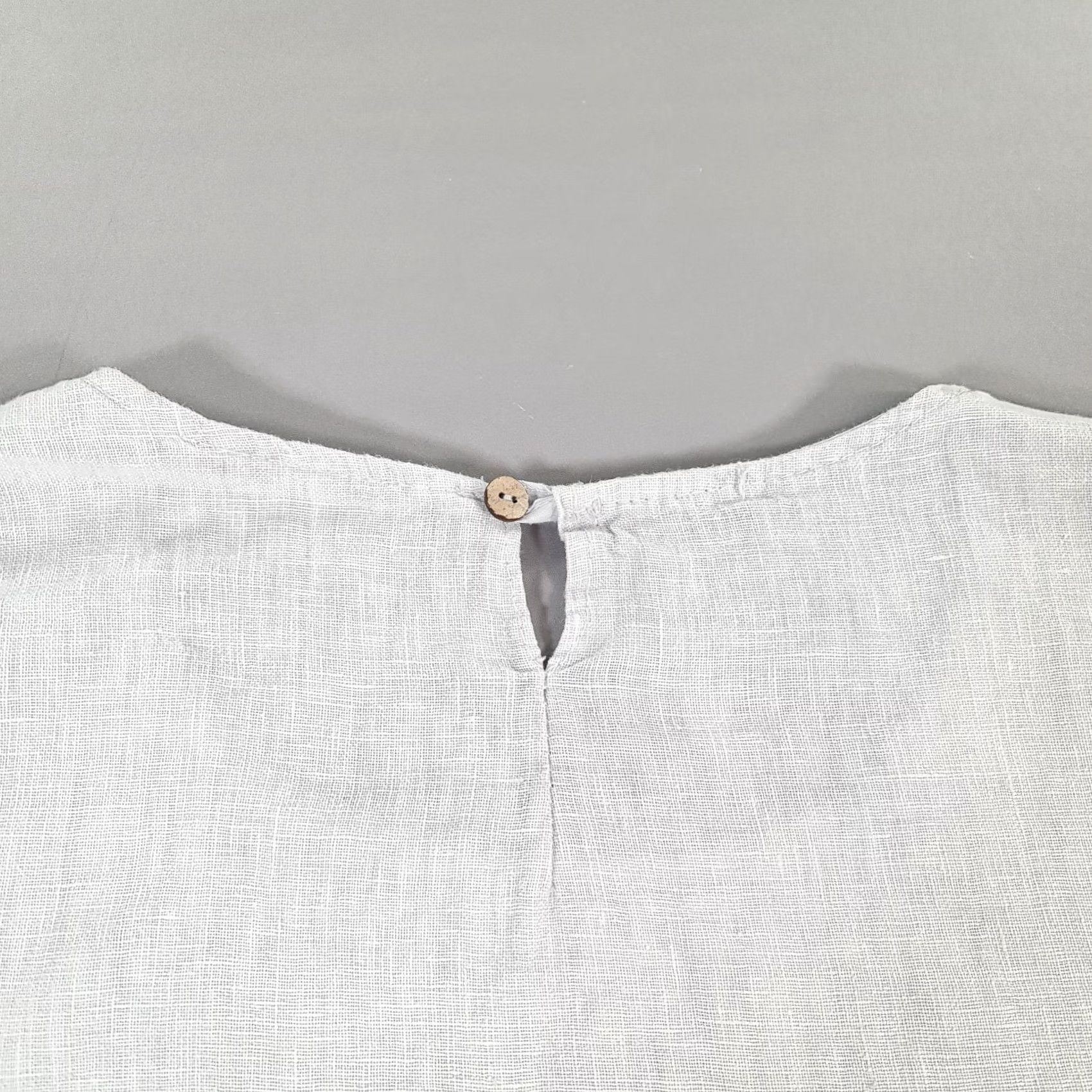 Vintage Made In Italy Dress Grey One Size Knee Length 100% Linen Pockets Women Size ONE SIZE - 7 Thumbnail