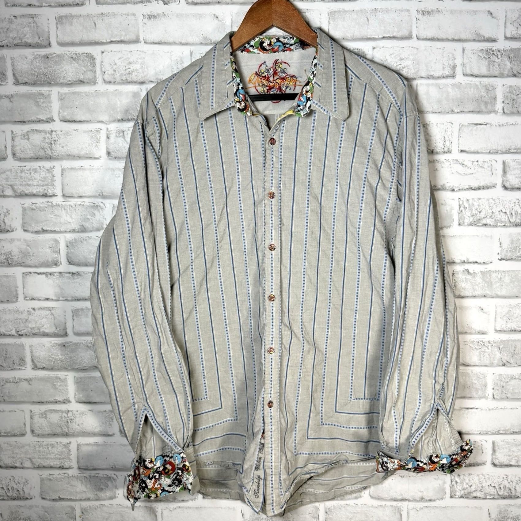 Robert Graham Robert Graham Long Sleeve Button-Down Shirt XL Mens Multicolor Button-Down Collar Size US XL / EU 56 / 4 - 2 Thumbnail
