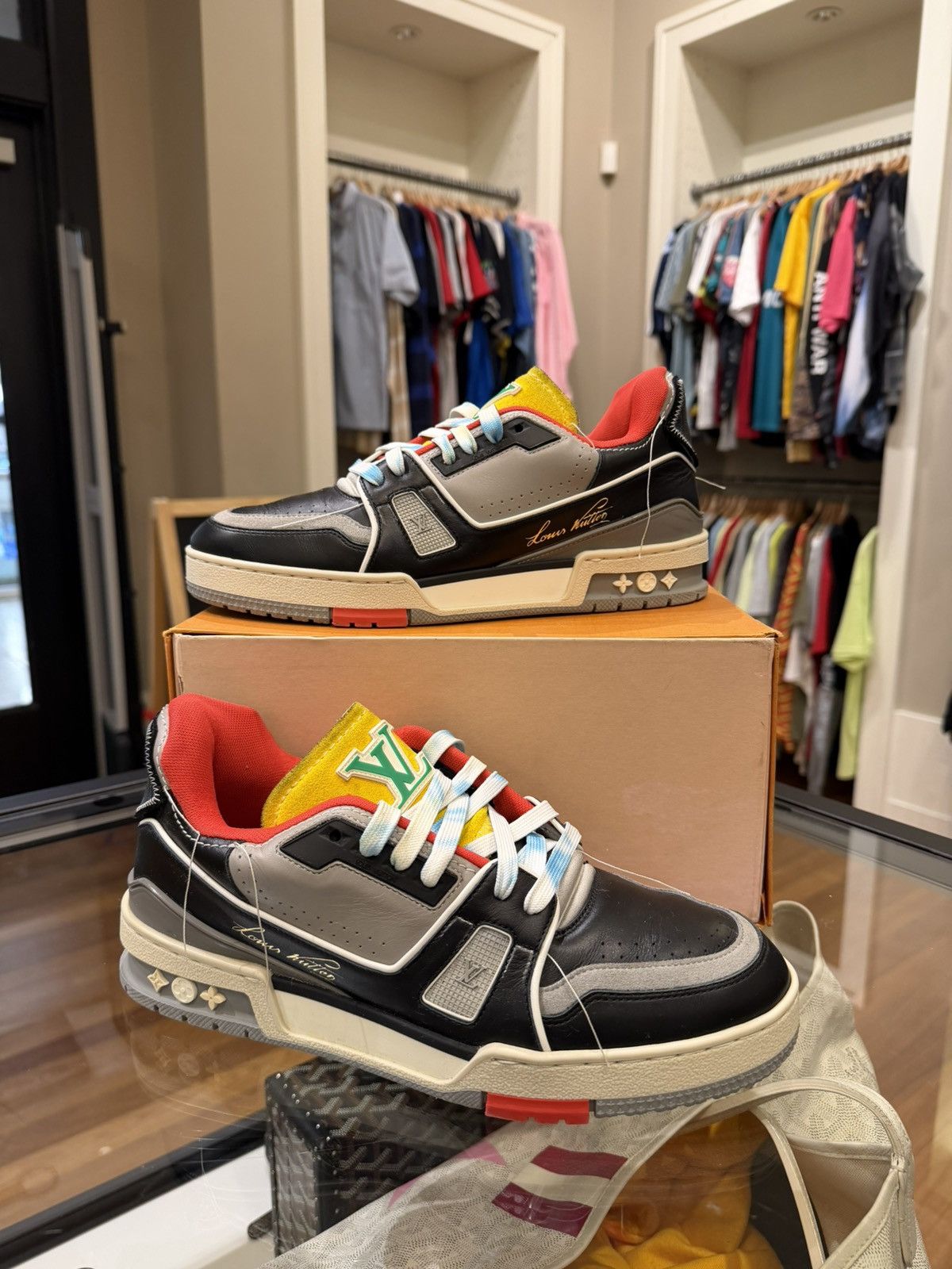 Louis Vuitton Louis Vuitton SS21 Virgil Abloh Upcycling LV Trainers Size US 7.5 / EU 40-41 - 1 Thumbnail