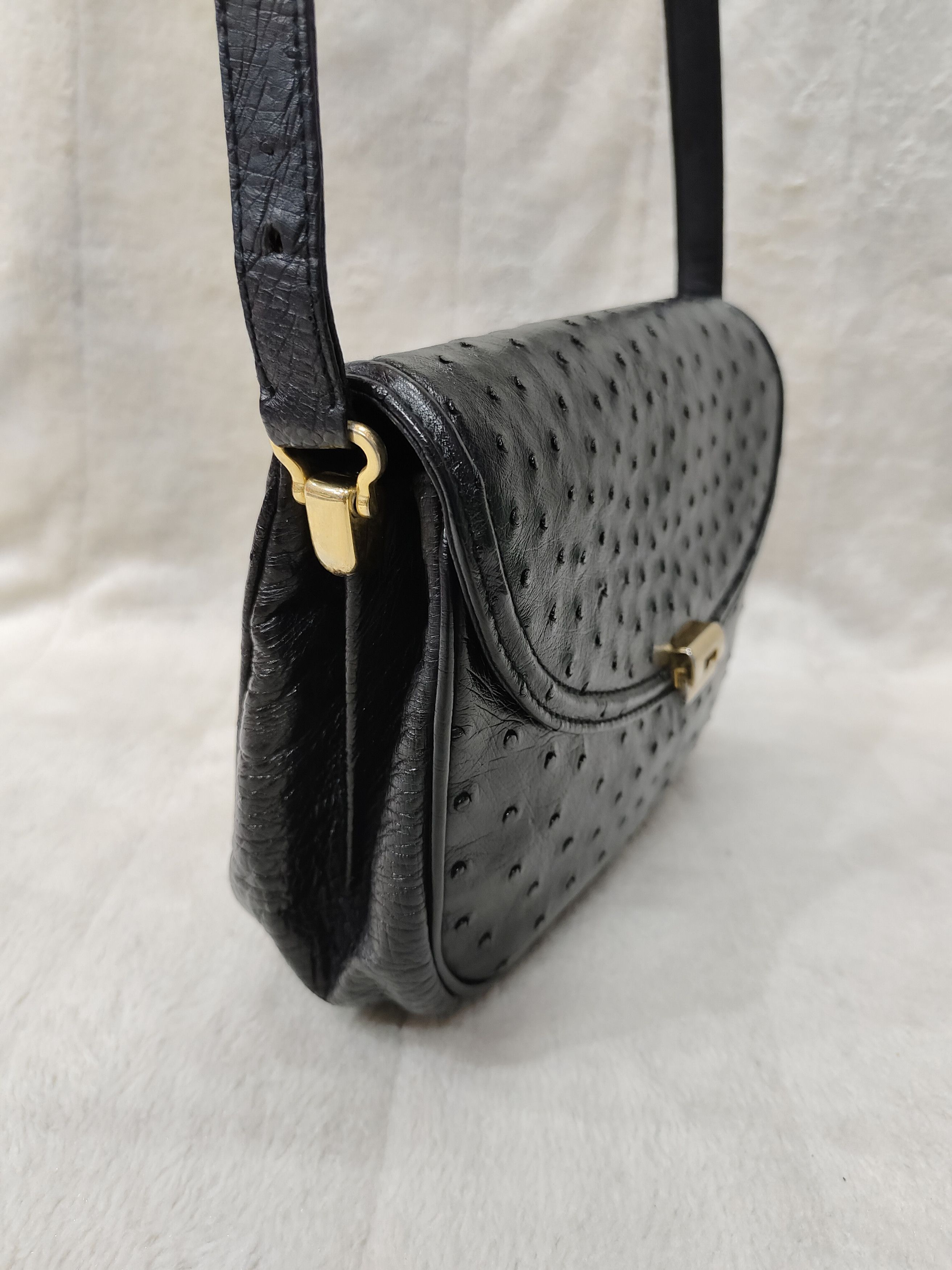 Vintage 90s G Borri🇮🇹Ostrich Leather Rare Exotic Designer Archive Size ONE SIZE - 5 Thumbnail