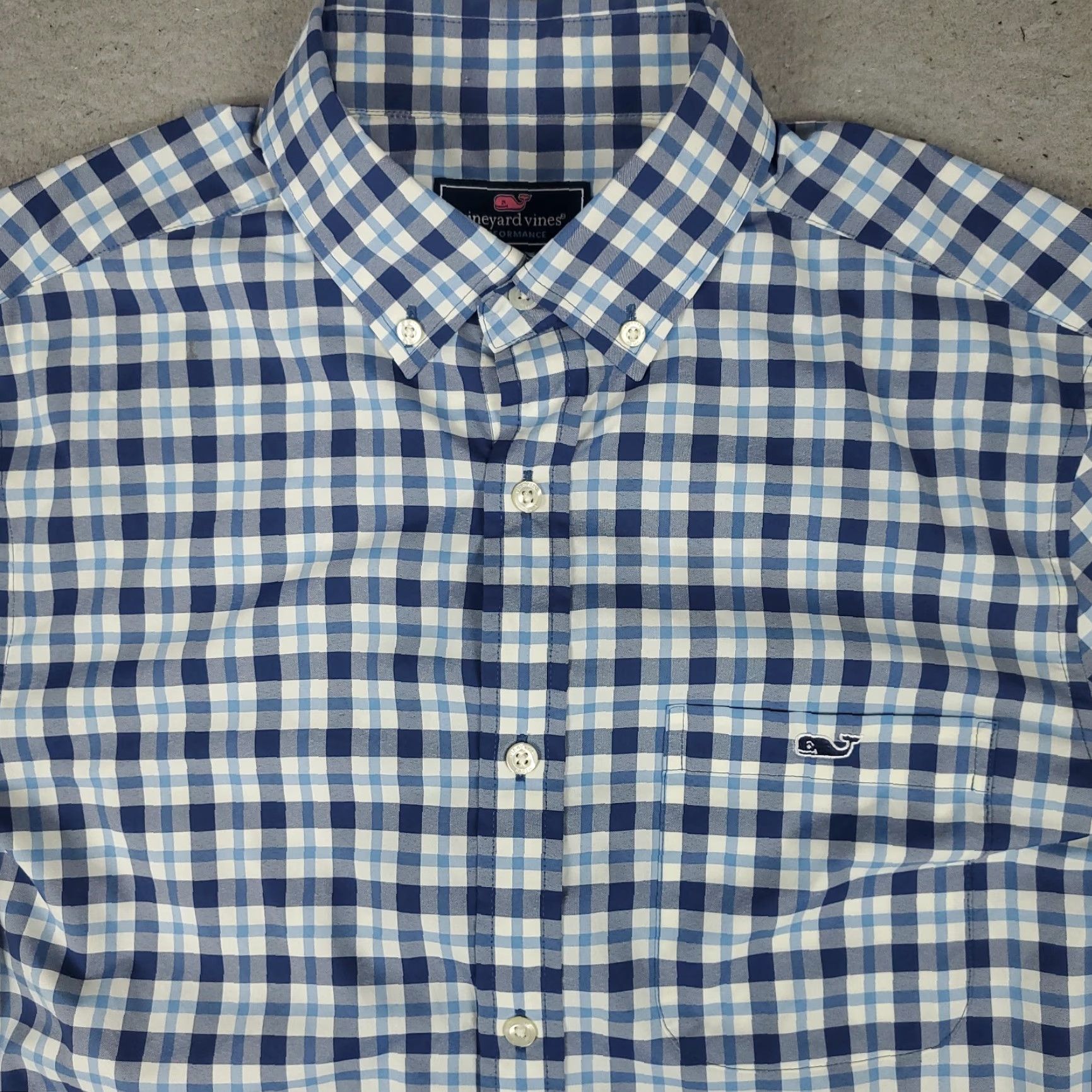 Vineyard Vines Vineyard Vines Shirt Mens Small Blue Plaid Nylon Button Long Sleeve Size US S / EU 44-46 / 1 - 2 Thumbnail
