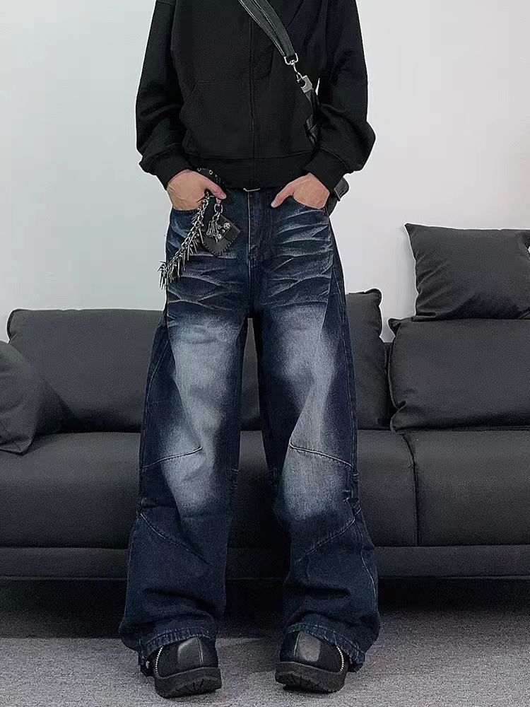 Japanese Brand × Jean Washed vintage blue baggy straight leg jeans Size US 29 - 4 Thumbnail