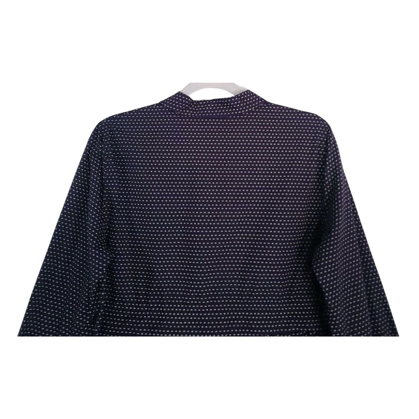 Anthropologie Anthropologie Maeve Navy Blue Polka Dot Tunic Top Large Size L / US 10 / IT 46 - 9 Thumbnail