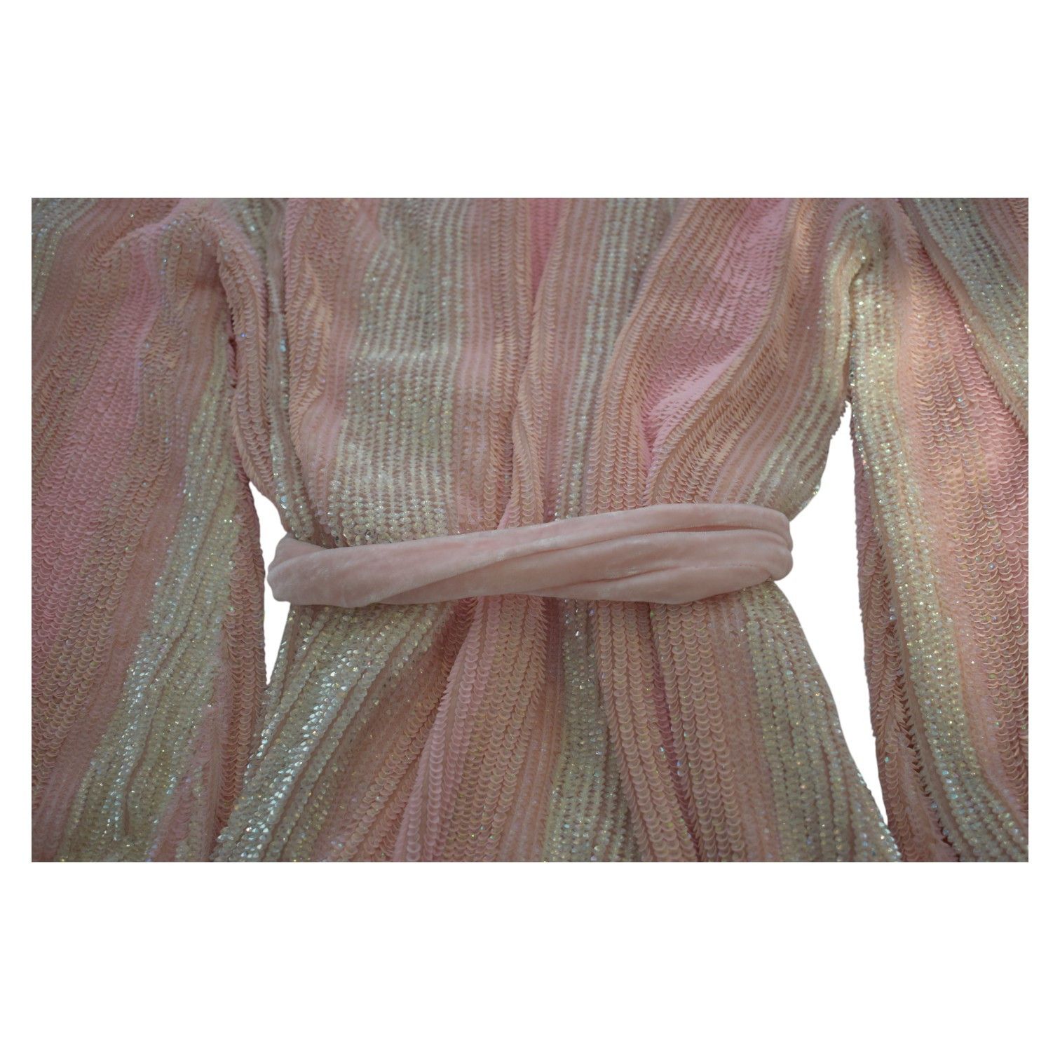 Retrofete Retrofete Gabrielle Robe Dress Fully Sequined Long Sleeve Size XS / US 0-2 / IT 36-38 - 15 Thumbnail
