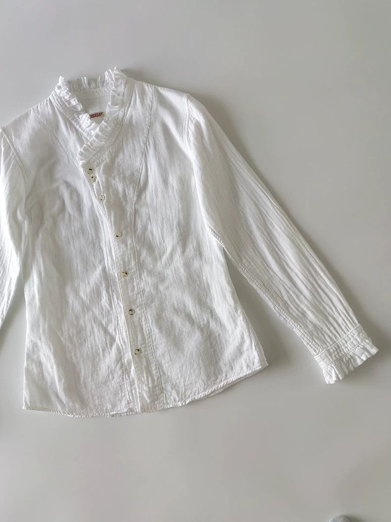 Kapital White Cotton Long Sleeve Shirt for Women-2506 Size US M / EU 48-50 / 2 - 5 Thumbnail