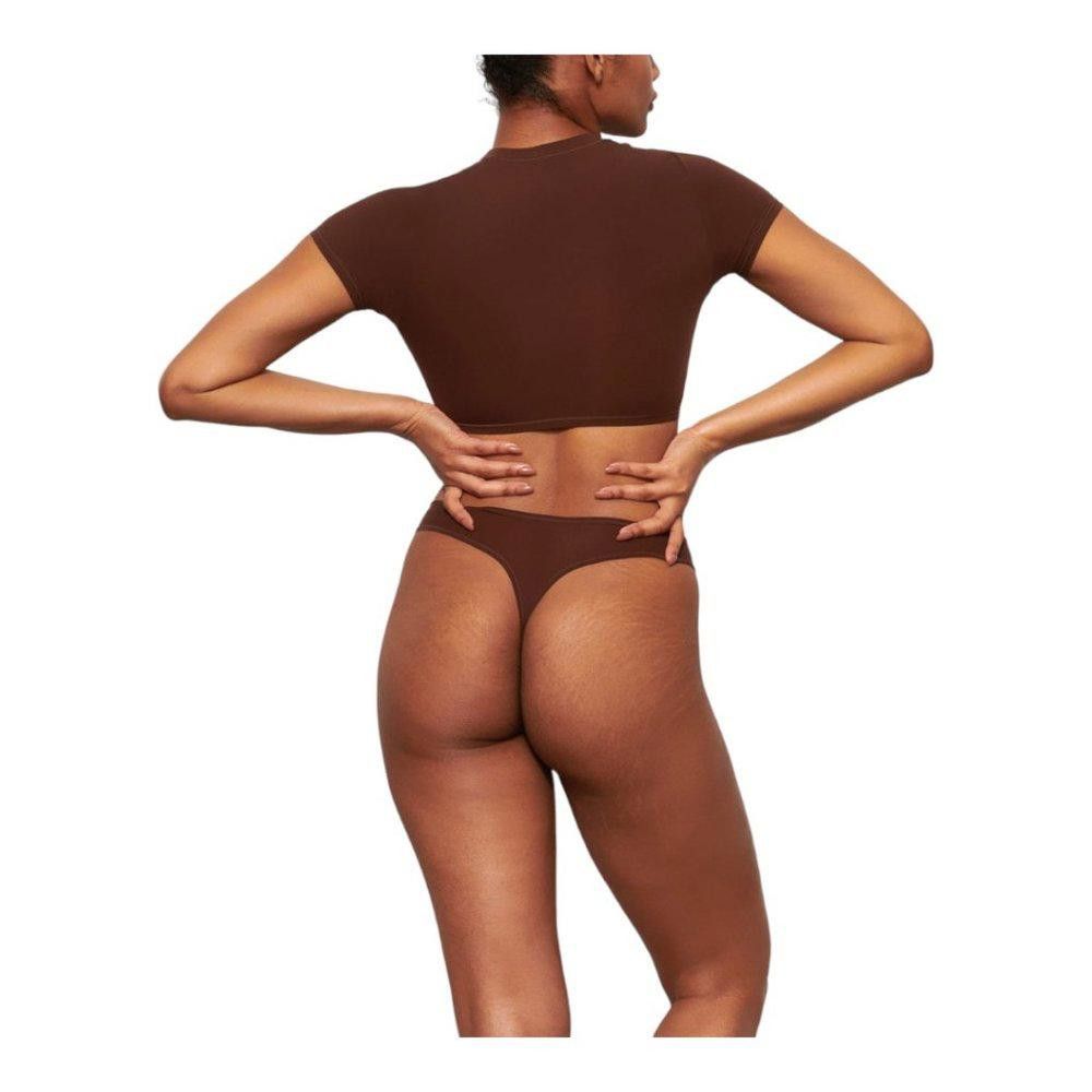 Designer NT297 SKIMS NWT FITS EVERYBODY CROPPED TSHIRT COCOA Size M / US 6-8 / IT 42-44 - 2 Thumbnail