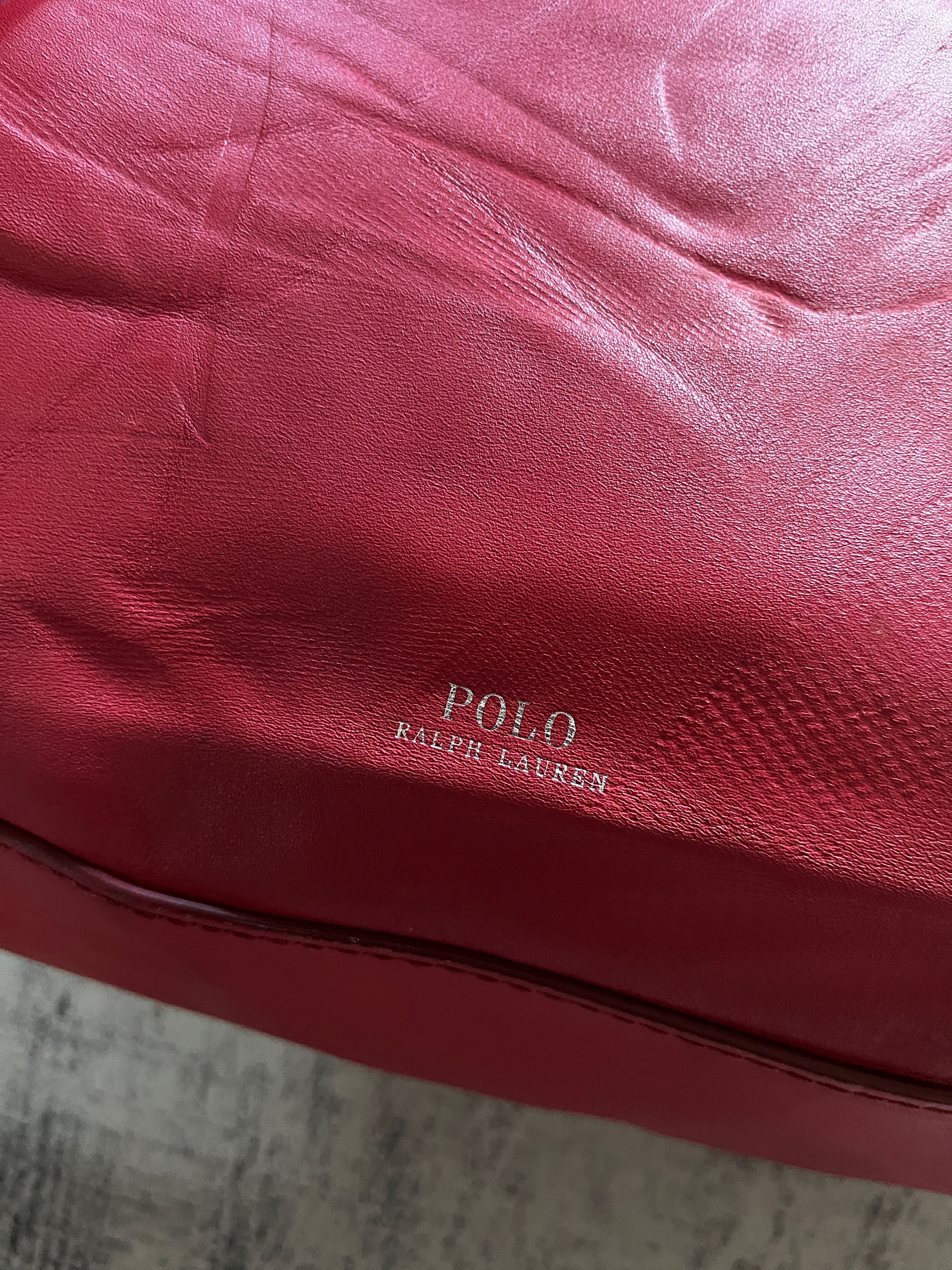 Polo Ralph Lauren Polo RL Full Leather in Red Tote Shoulder Bag Size ONE SIZE - 4 Thumbnail