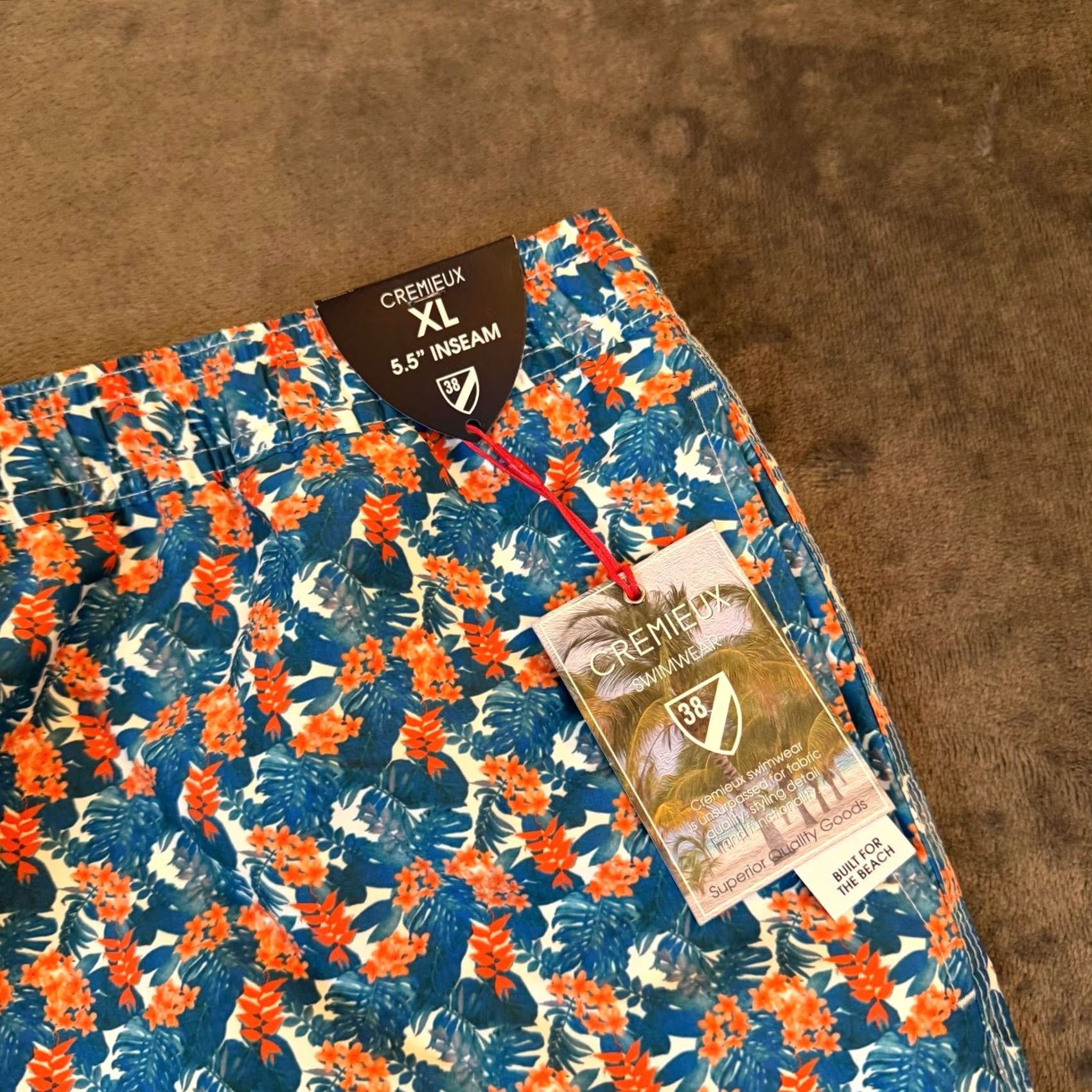 Cremieux Cremieux Swim Trunks Mens XL Multicolor Floral Water-Repellent UV-Protection Lined Drawstring Inseam 5.5 In NWT Size US 36 / EU 52 - 2 Thumbnail