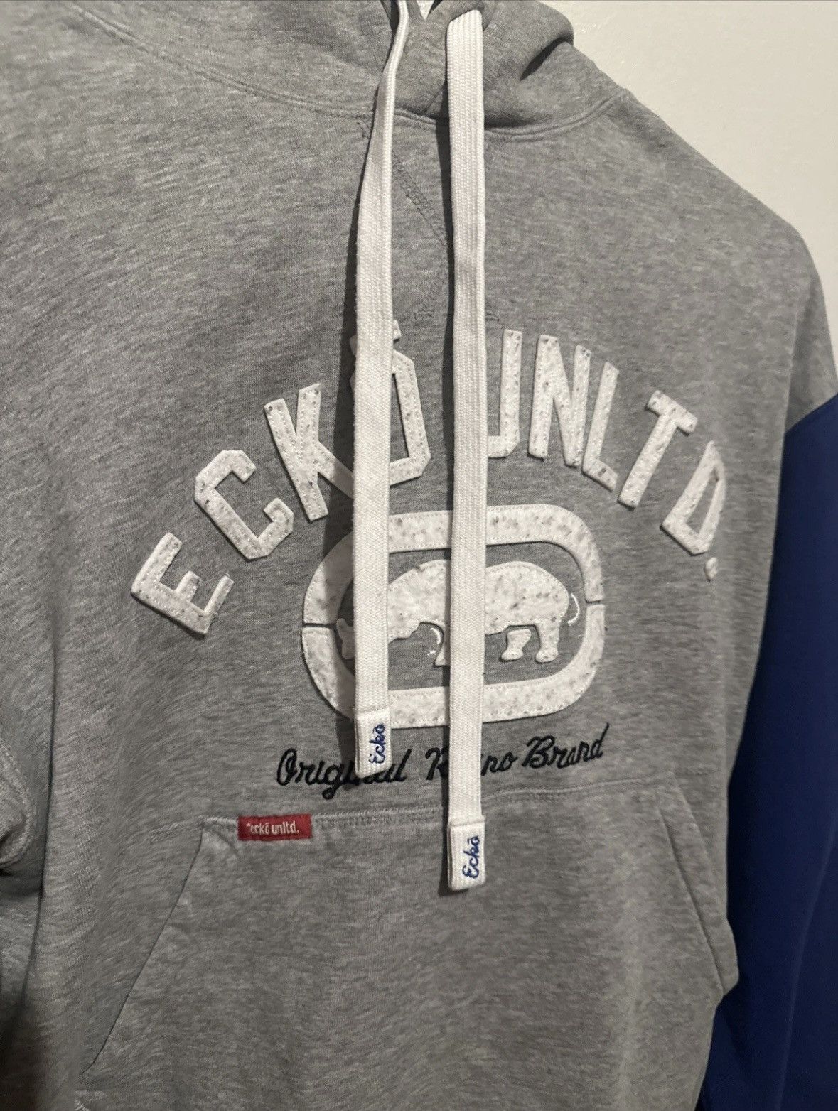 Ecko Unltd. Ecko Unltd. Men's Gray Embroidered Logo Hoodie Vintage Y2K Size US M / EU 48-50 / 2 - 2 Thumbnail
