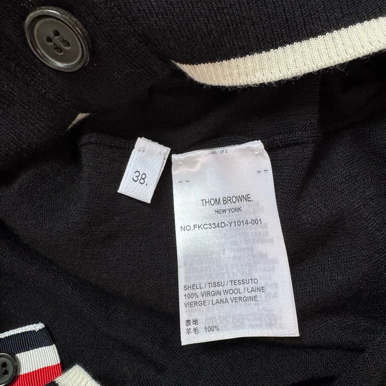 Thom Browne Thom Browne Black wool four stripe sweater Size XS / US 0-2 / IT 36-38 - 4 Thumbnail