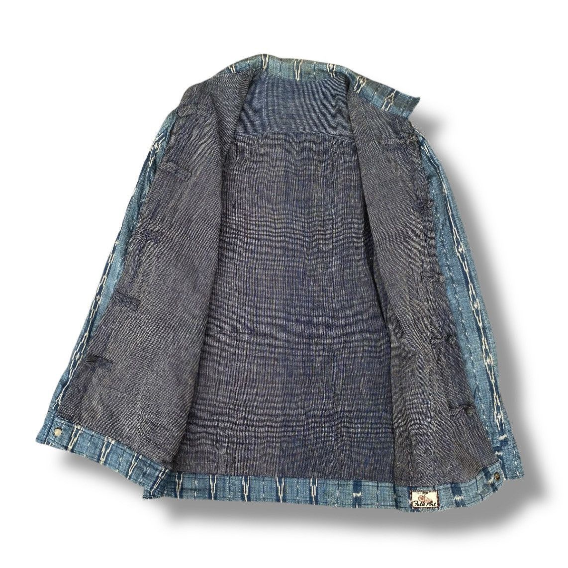 Vintage Vintage 90s Folk Art Woven Reversible Denim Chore Jacket. Size US XL / EU 56 / 4 - 5 Thumbnail