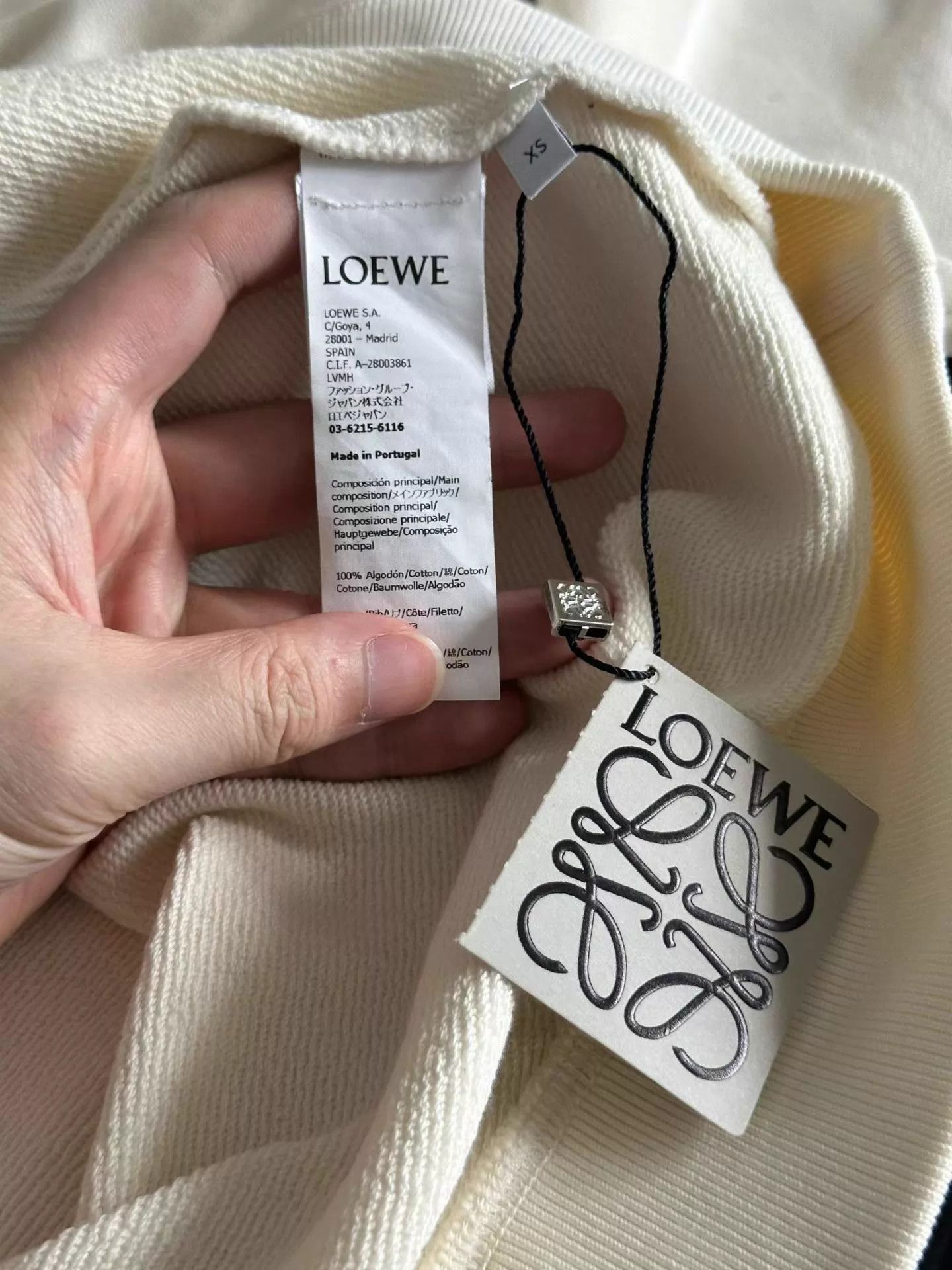 Loewe LOEWE White Leather Patch Hoodie XS Size XS / US 0-2 / IT 36-38 - 4 Thumbnail