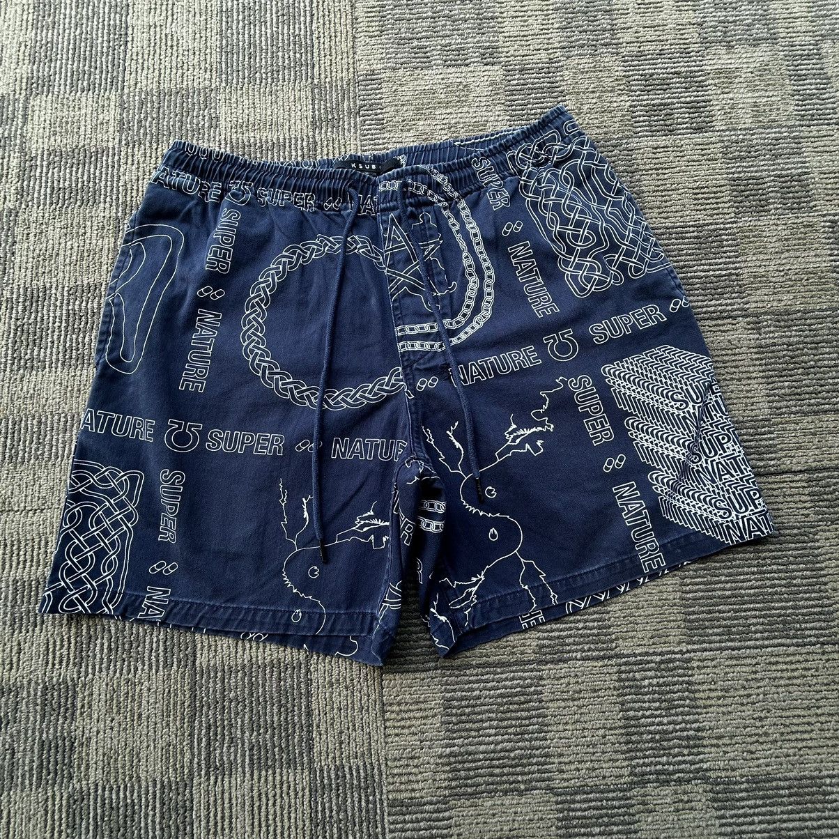 Ksubi KSUBI Navy Blue All Over Print “Super Nature” Shorts Size US 38 / EU 54 - 2 Thumbnail