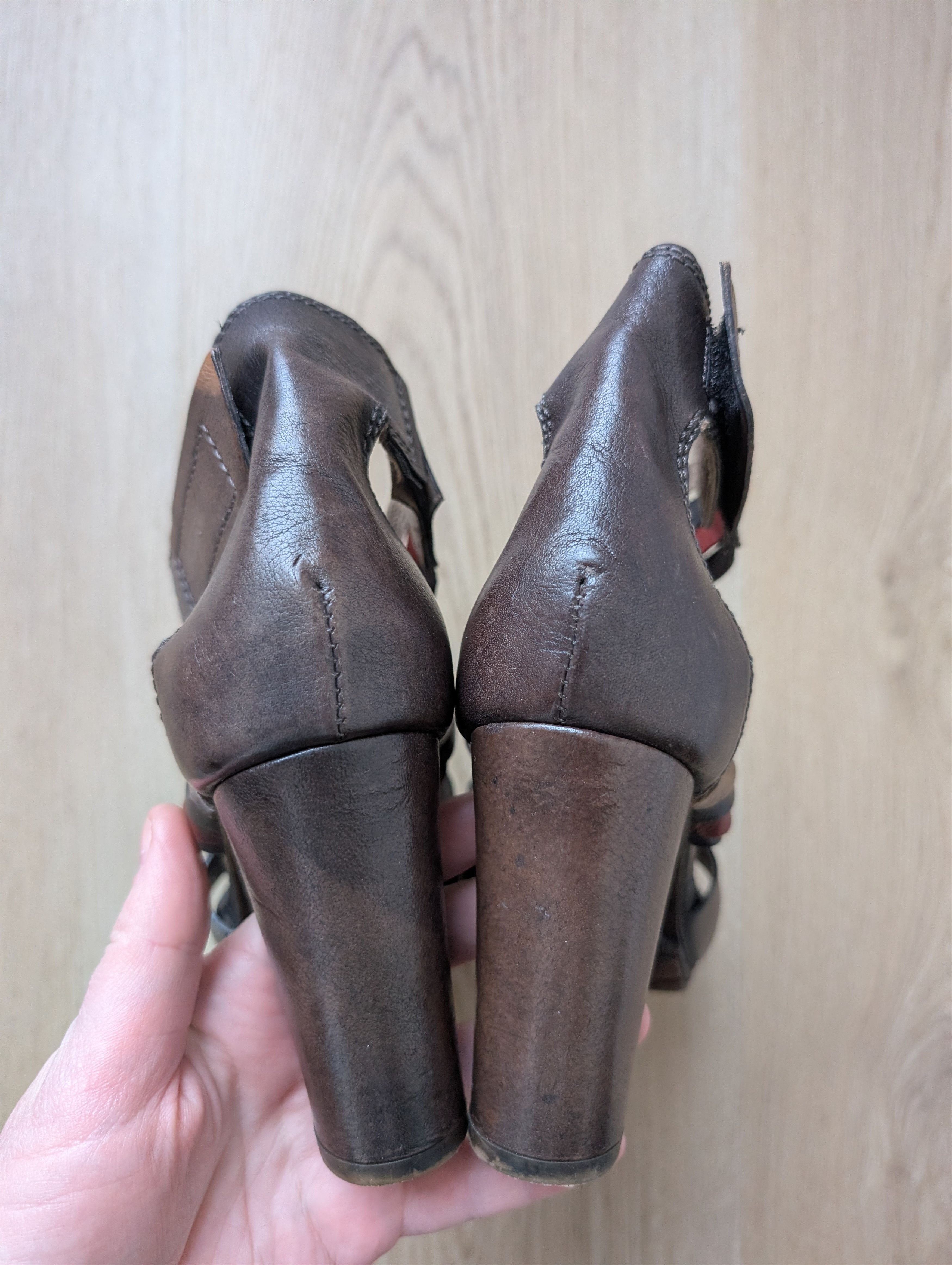 A.S.98 A.S. 98 Italian Womens Strappy Leather Heeled Sandals Size US 6 / IT 36 - 8 Thumbnail