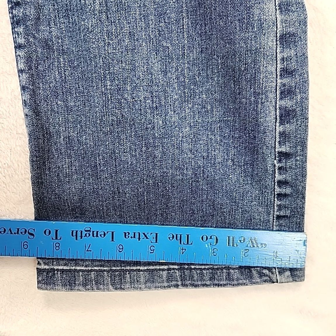 Denime VINTAGE Tribal DeNIME Jeans Womens 28/6 Camille Natural Waist Curvy Boot Leg Whisker Denim Blue 5-Pocket Stretch Regular 6 Womens Jeans Size 28" / US 6 / IT 42 - 6 Thumbnail