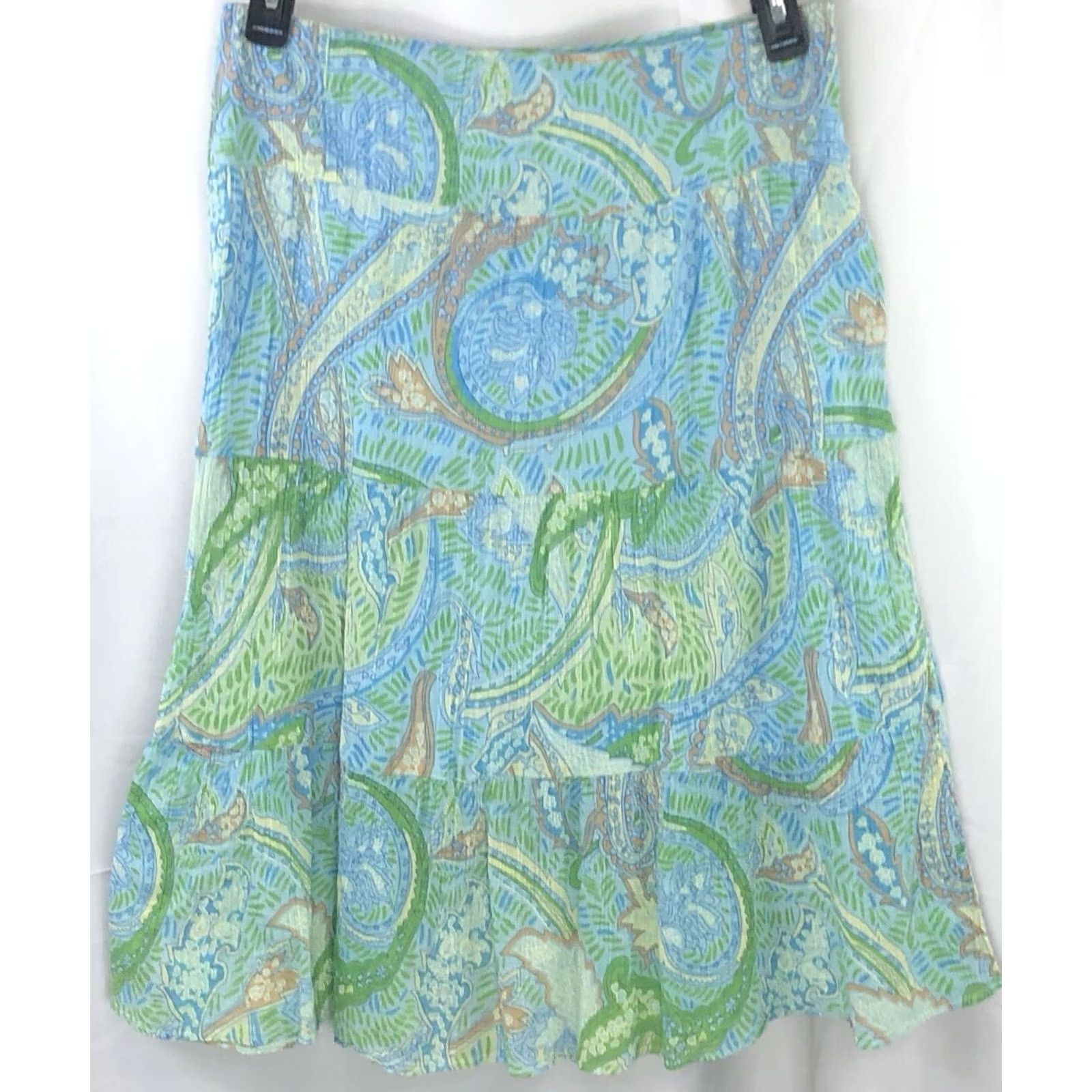 Nine West Vintage Nine west Below Knee Skirt 10 Blue Floral 30"W Cottage Boho Peasant Size 32" / US 10 / IT 46 - 4 Thumbnail