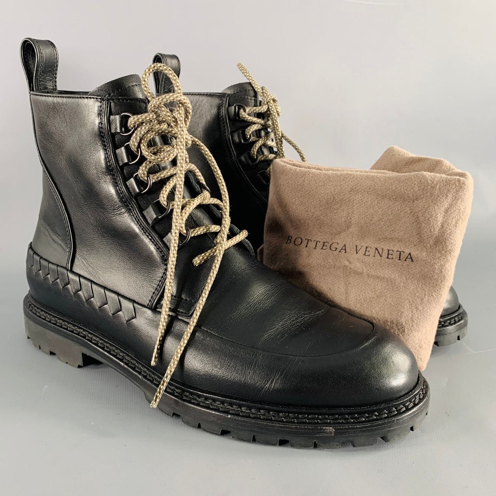 Bottega Veneta BOTTEGA VENETA Size 8.5 Black Leather Lace-Up Boots Size US 8.5 / EU 41-42 - 9 Thumbnail