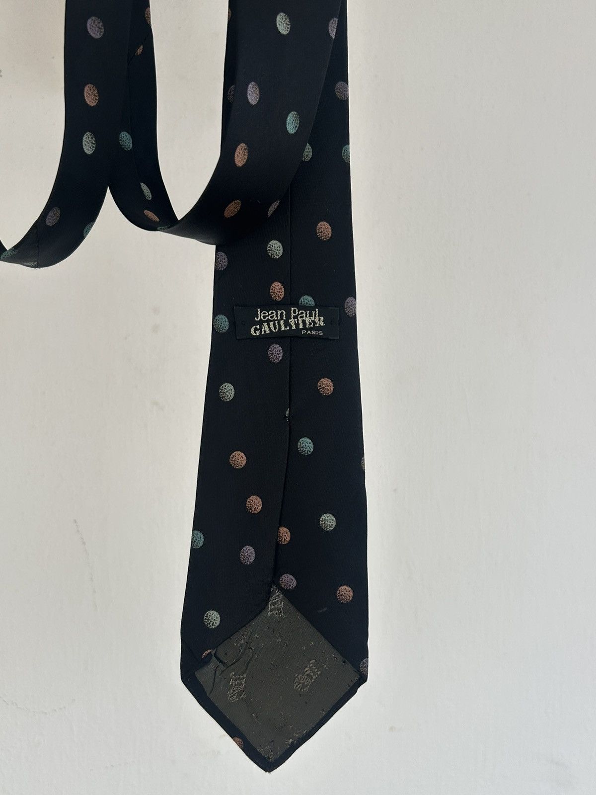 Jean Paul Gaultier JPG Paris Vintage Polkadot Tie Black Size ONE SIZE - 6 Thumbnail