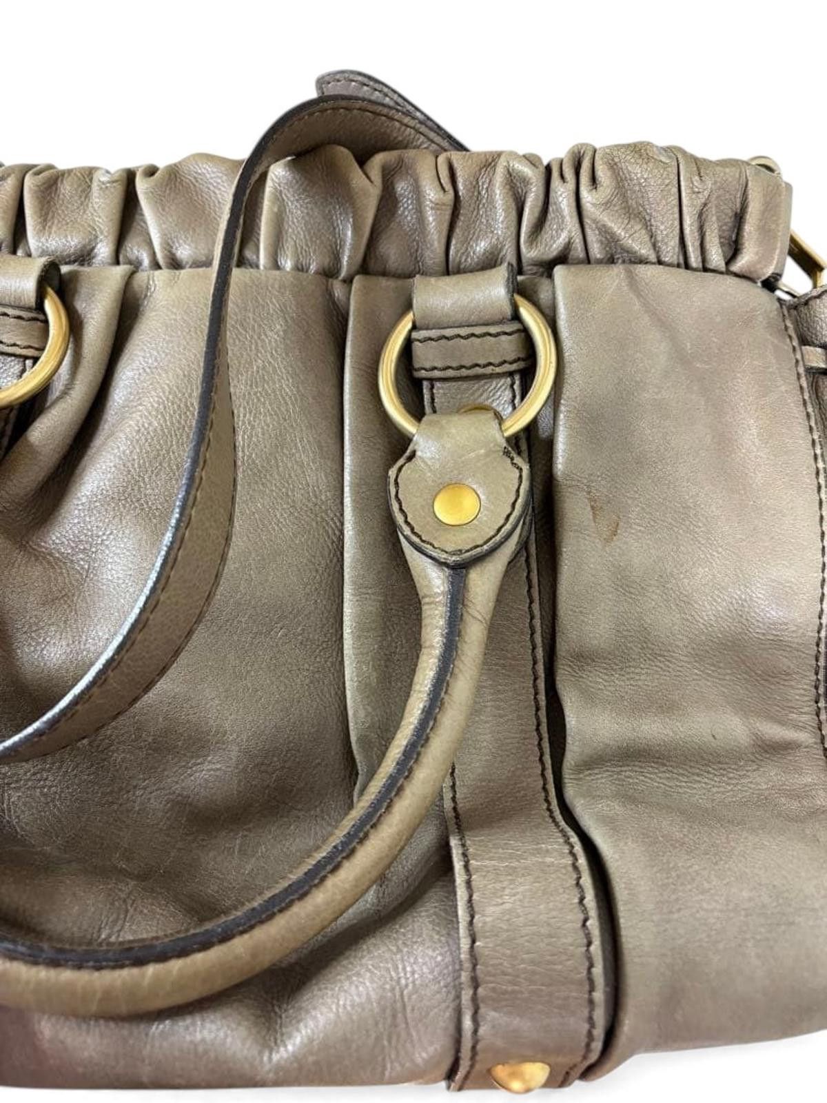 Miu Miu Miu Miu - Leather Handbag Taupe Size ONE SIZE - 7 Thumbnail