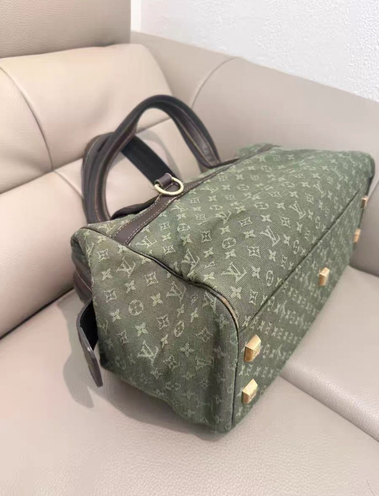 Louis Vuitton LV green denim handbag Classic J38 Size ONE SIZE - 4 Thumbnail