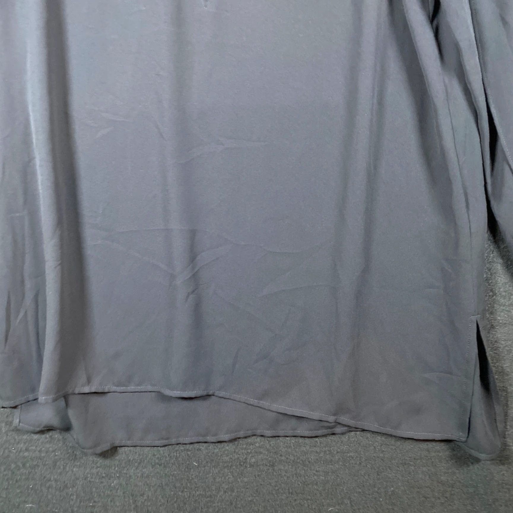 Express Express Blouse Black Sheer V Slit Open Long Sleeve Polyester Medium Women Size M / US 6-8 / IT 42-44 - 3 Thumbnail