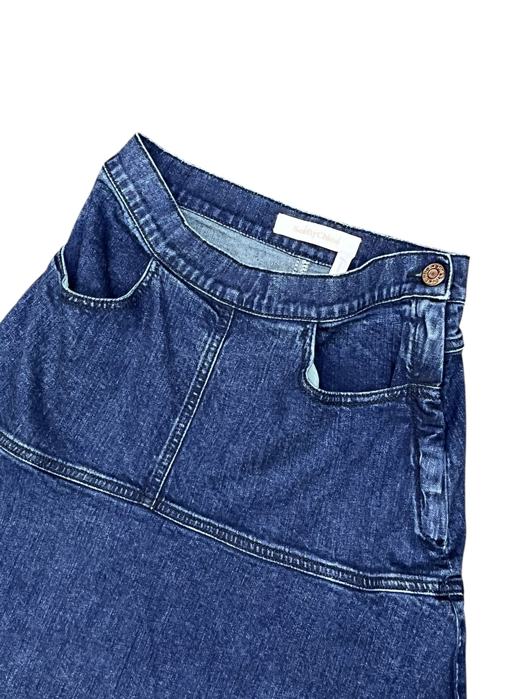 See by Chloe See By Chloé Vintage Italy Stretch Denim Flare Skirt 25" Size 25" / US 0 / IT 36 - 4 Thumbnail