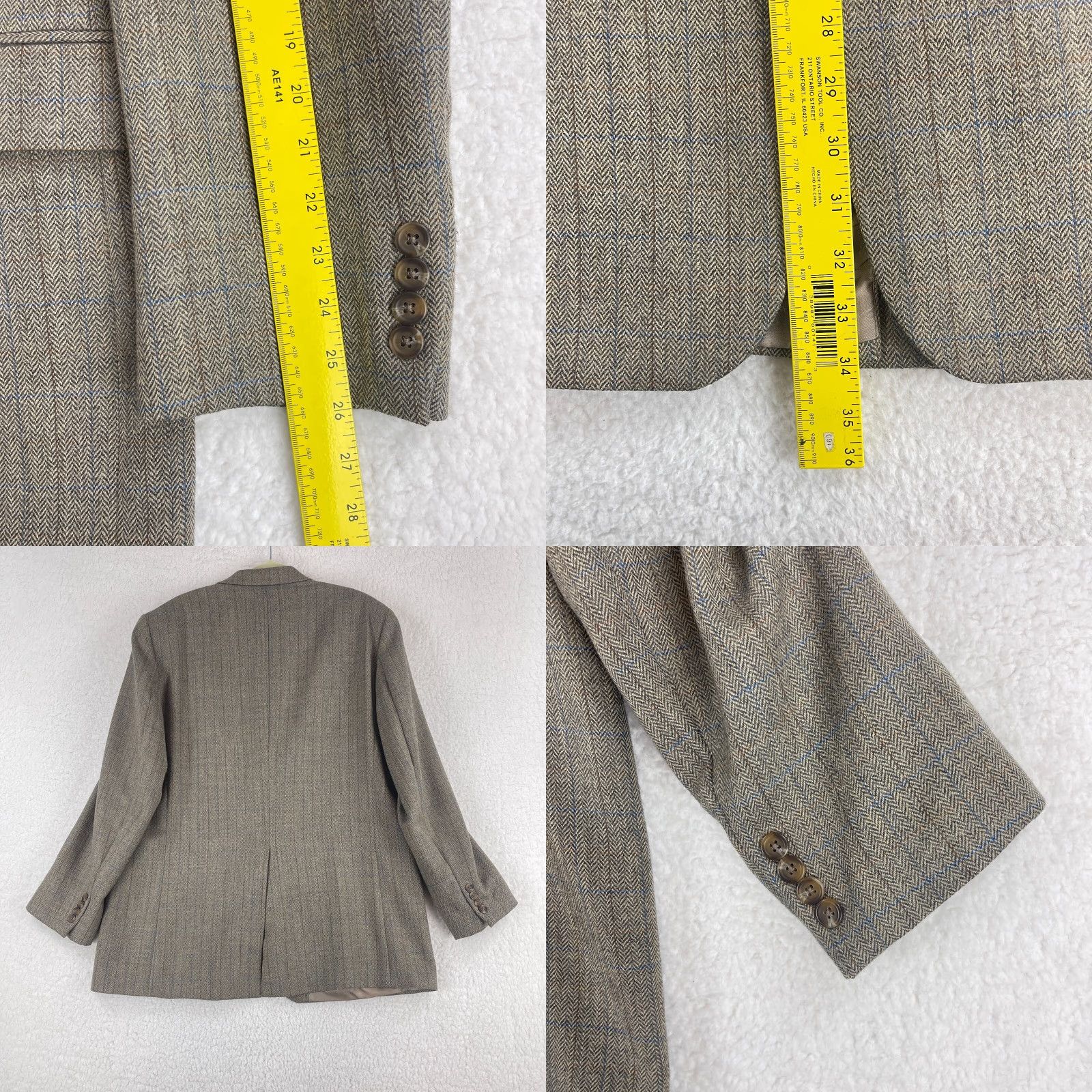 Ralph Lauren Lauren Ralph Lauren Blazer Mens 44L Brown Tweed Wool Long Sleeve Jacket Coat Sizes 44 Chest 44L Notch Long Size US XXL / EU 58 / 5 - 8 Thumbnail