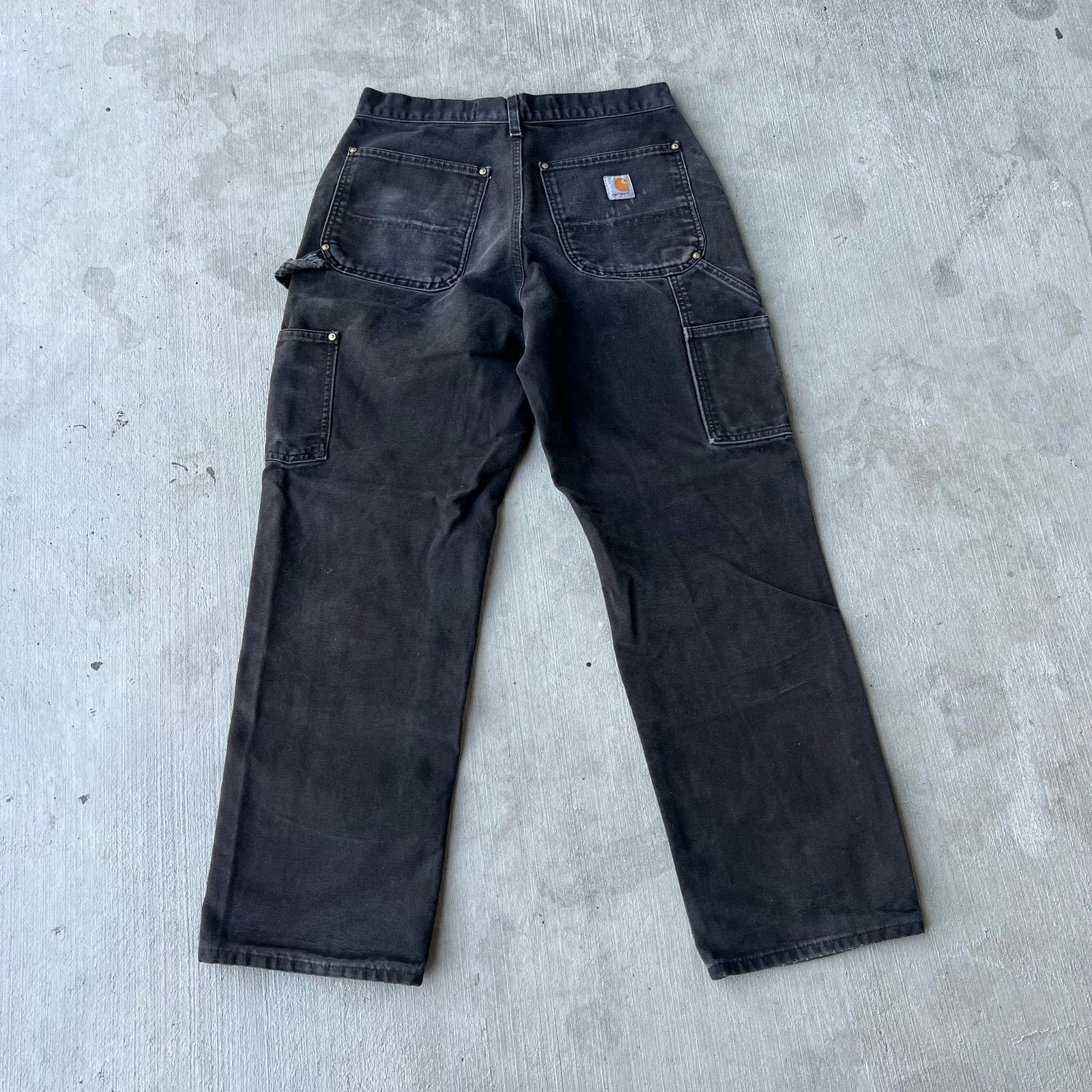 Carhartt × Vintage Carhartt faded black double knee work wear carpenter pants Size US 29 - 4 Thumbnail