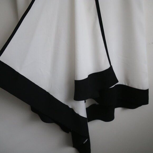 Joseph Ribkoff Joseph Ribkoff Monochrome Black White Waterfall Drape Blouse Size S / US 4 / IT 40 - 6 Thumbnail