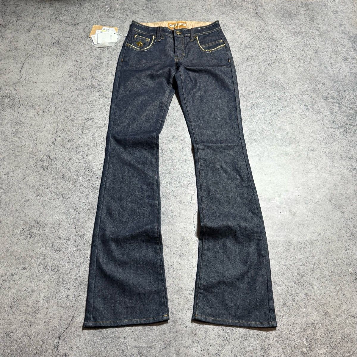 John Galliano NEW Galliano Glamour Star Y2K 00s Flared Jeans Size 25" / US 0 / IT 36 - 2 Thumbnail