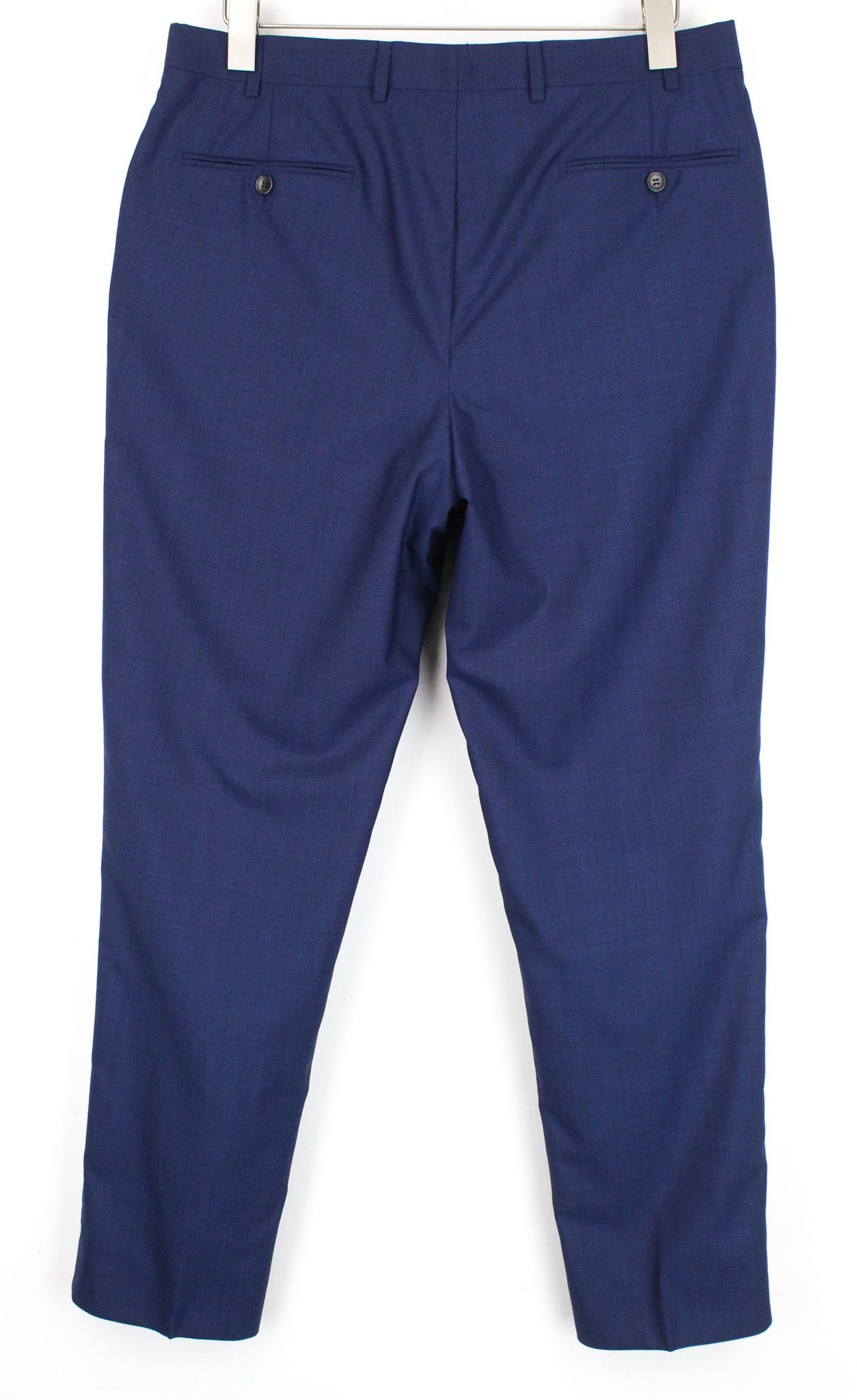 Suitsupply BRESCIA UK34R Blue Wool Pleated Trousers 66864 Size US 34 / EU 50 - 2 Thumbnail